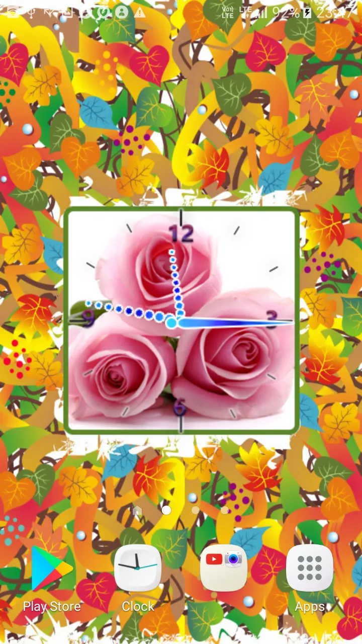 Flowers Clock Live wallpaper | Indus Appstore | Screenshot