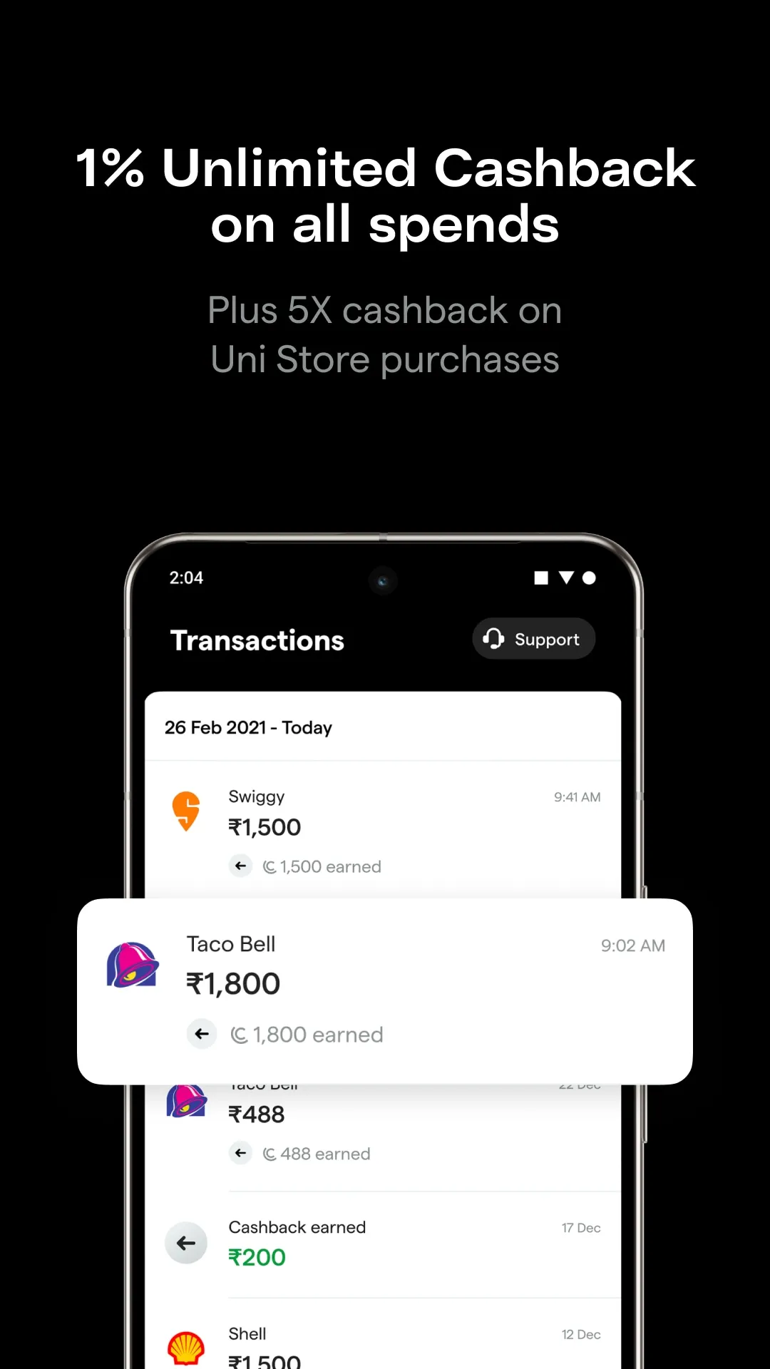 Uni : Next-gen cards & Paychek | Indus Appstore | Screenshot