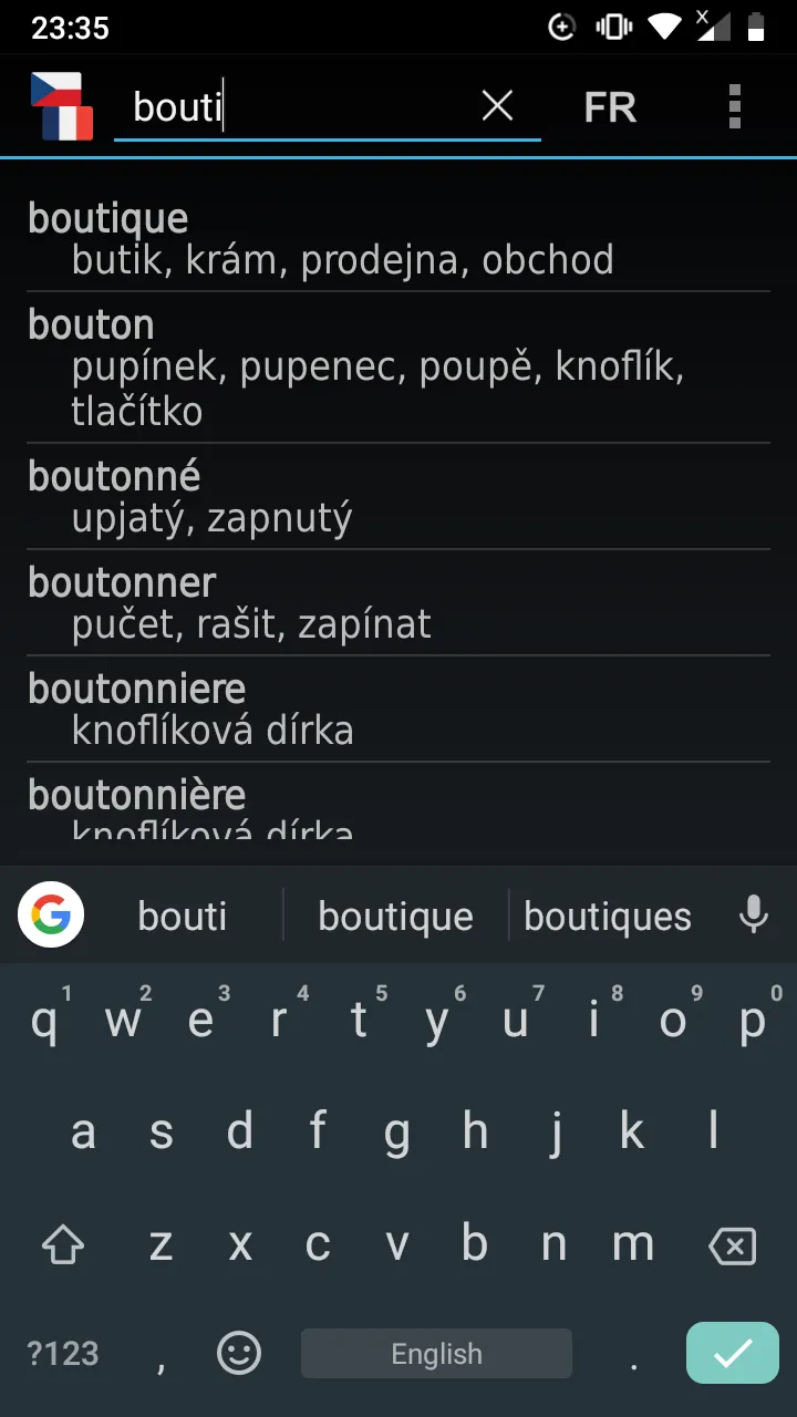 Czech - French offline dict. | Indus Appstore | Screenshot