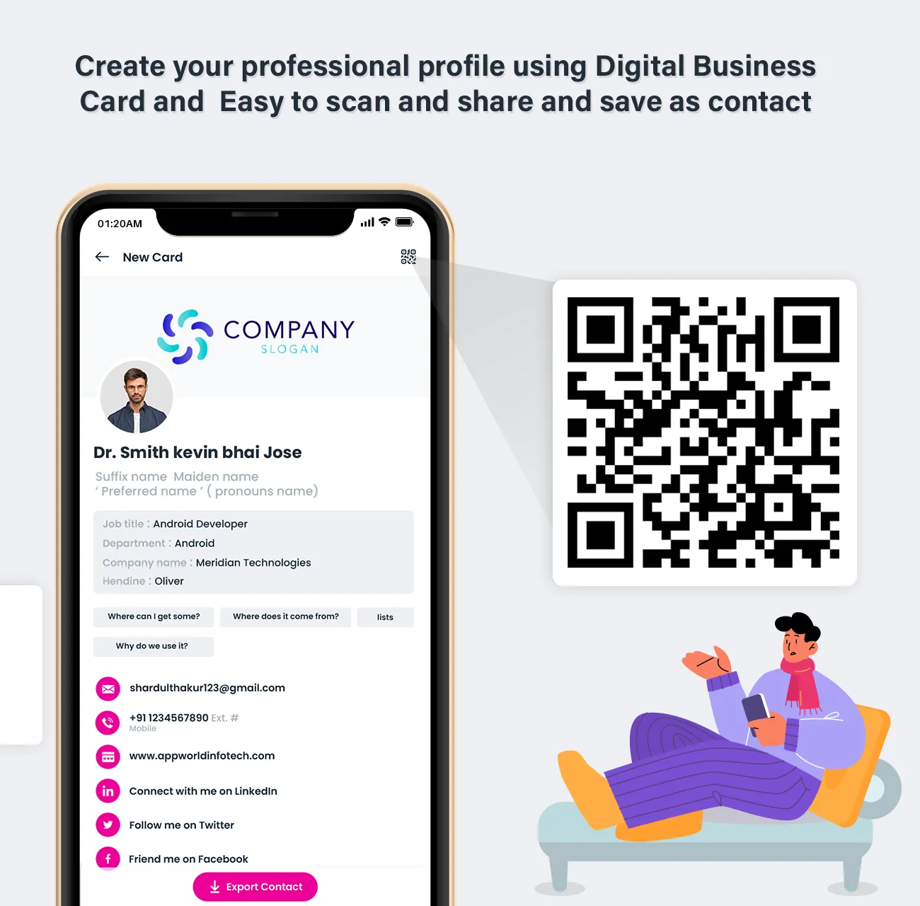 QRCards: Digital Business Card | Indus Appstore | Screenshot