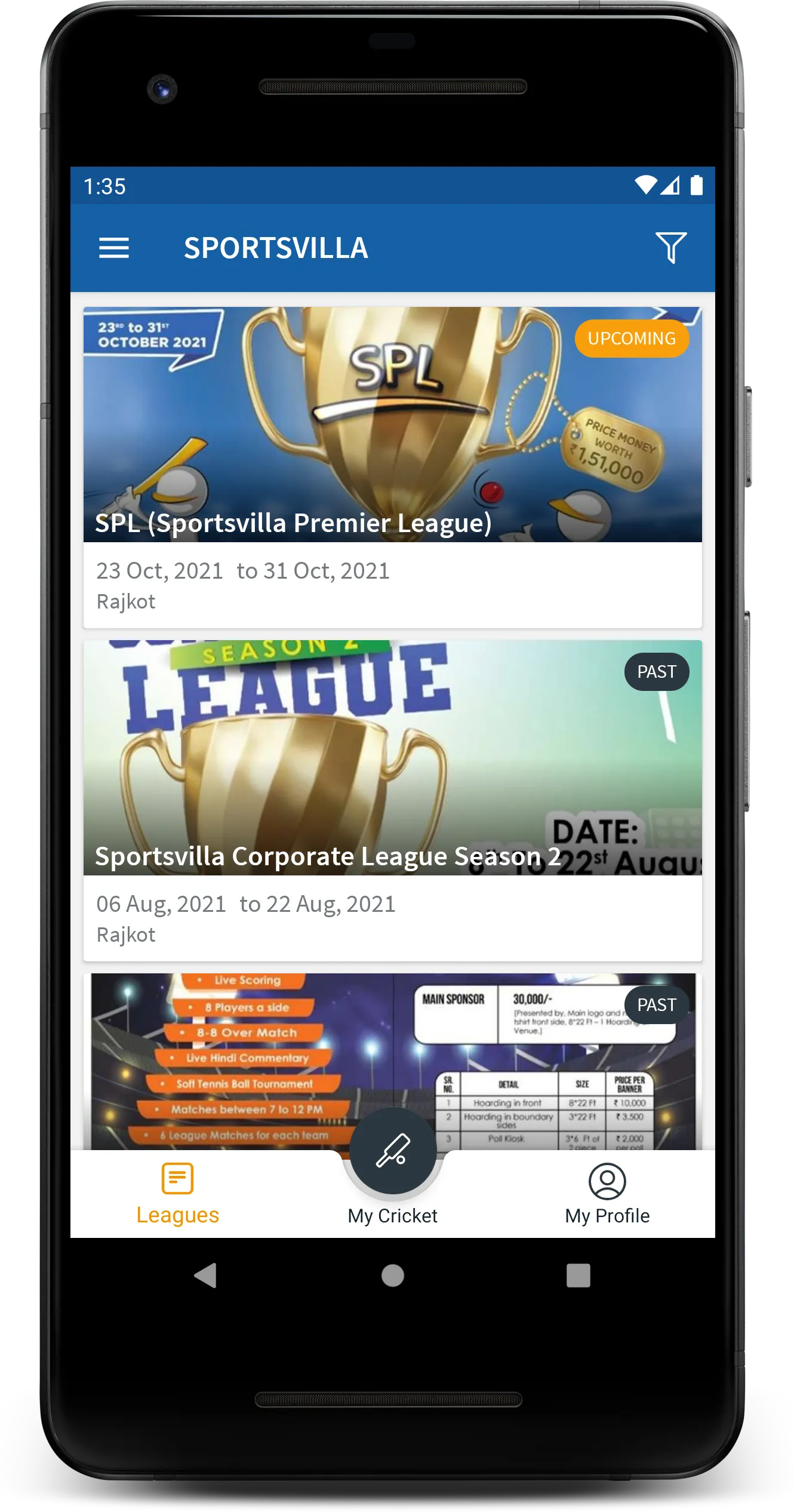 Sportsvilla | Indus Appstore | Screenshot