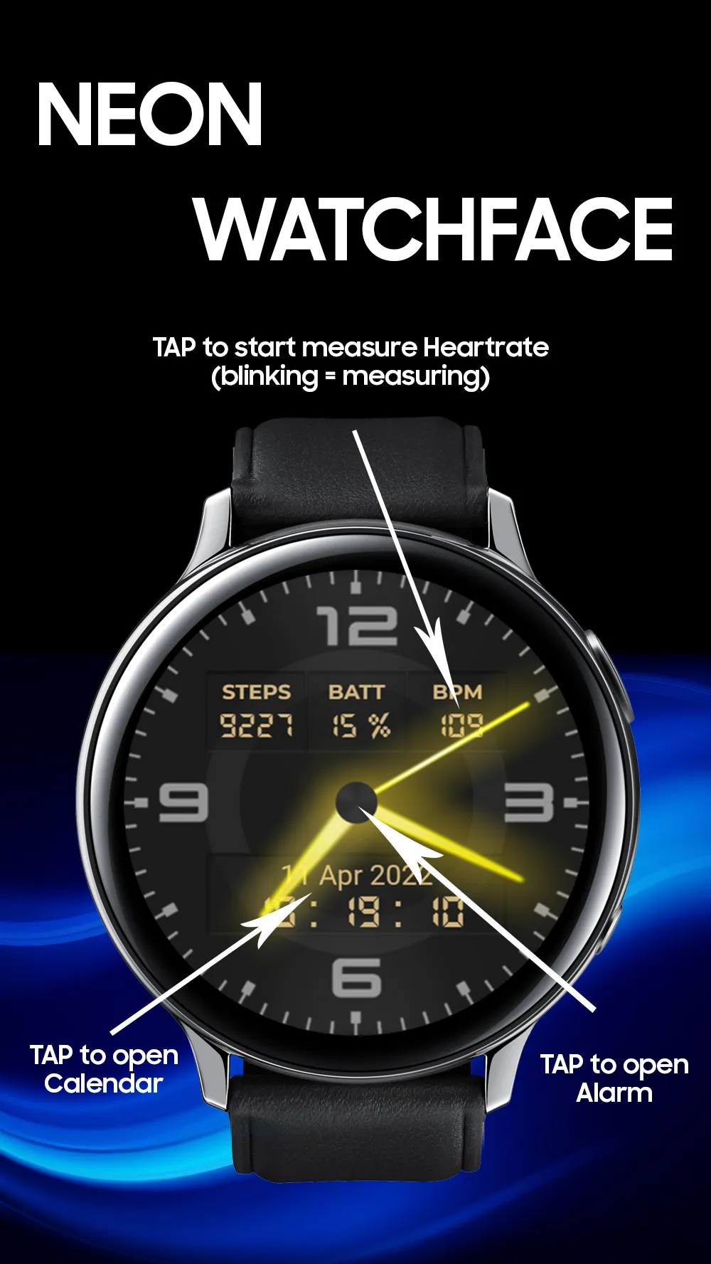 Neon Watchface AKM Wear OS | Indus Appstore | Screenshot