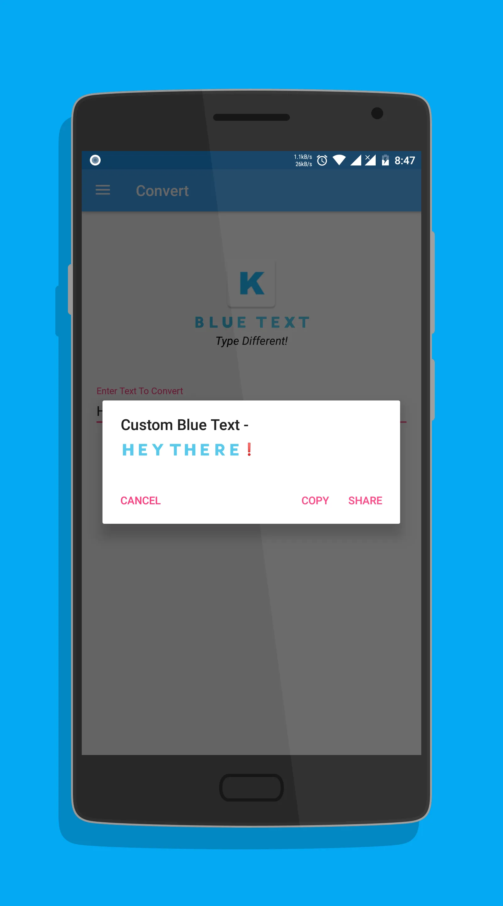 Blue Text - Keyboard + Convert | Indus Appstore | Screenshot