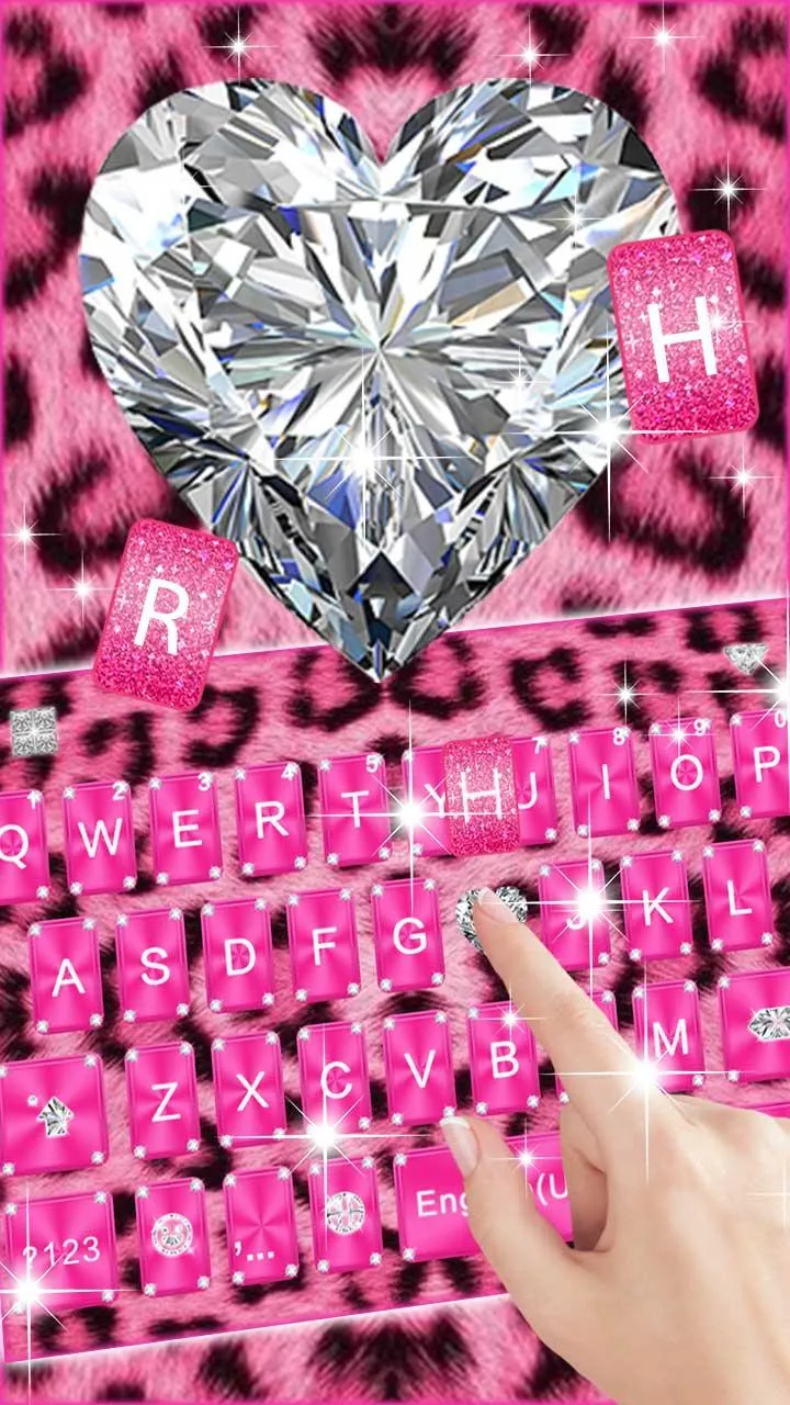 Pink Diamond Cheetah Keyboard  | Indus Appstore | Screenshot