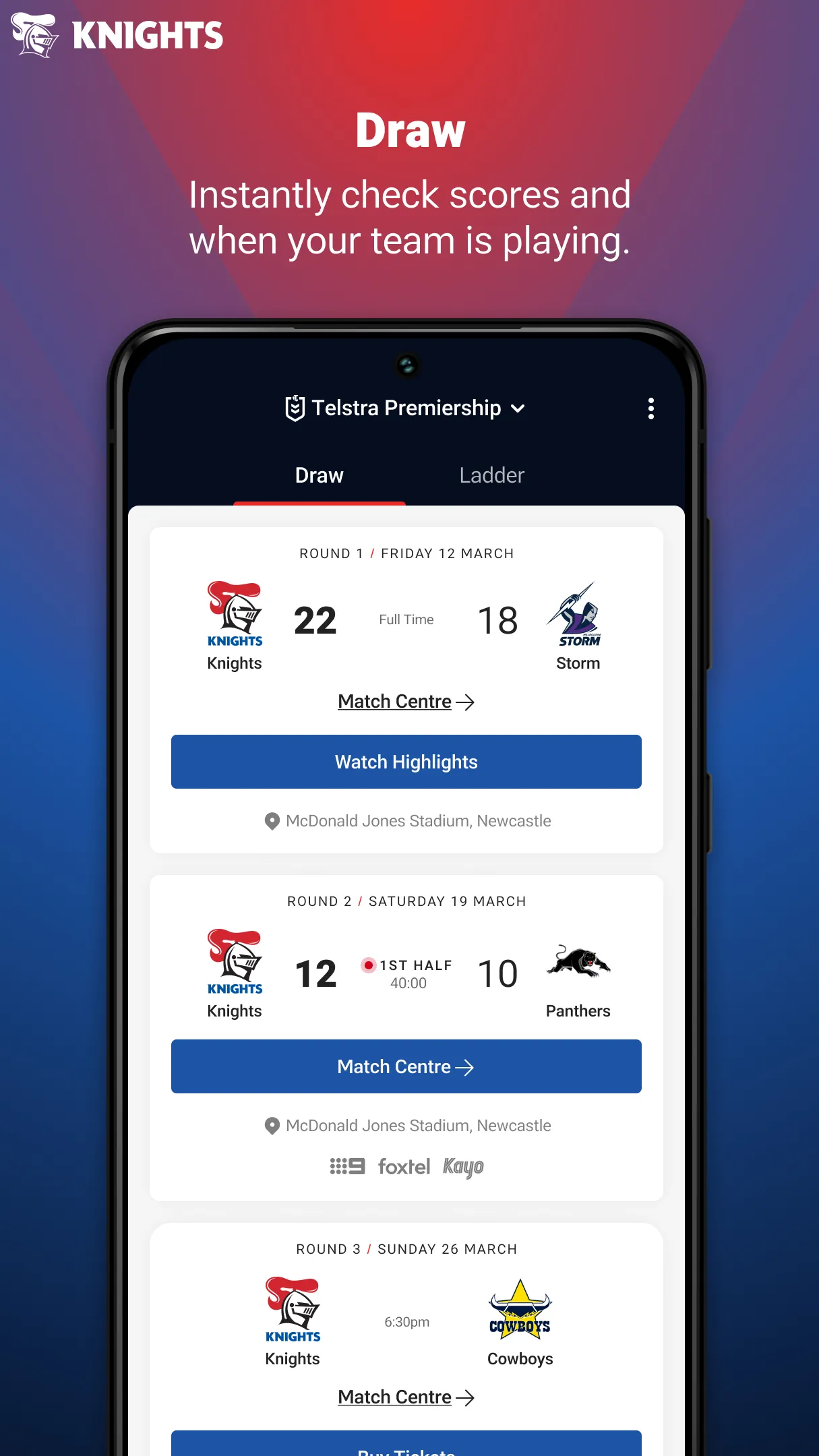 Newcastle Knights | Indus Appstore | Screenshot