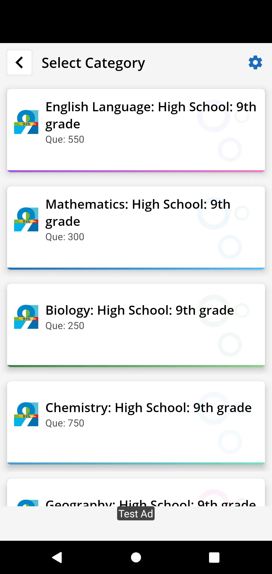 Grade 9 School Test, Practice | Indus Appstore | Screenshot