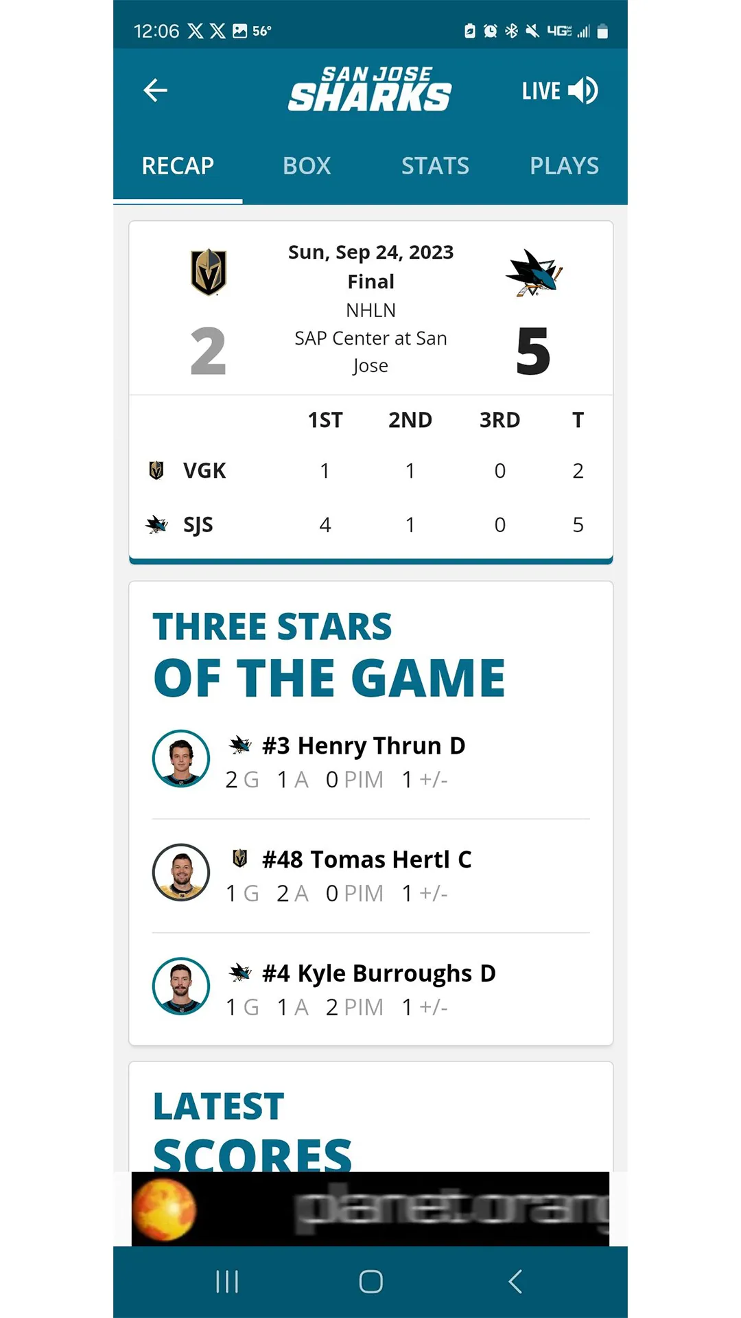 San Jose Sharks + SAP Center | Indus Appstore | Screenshot