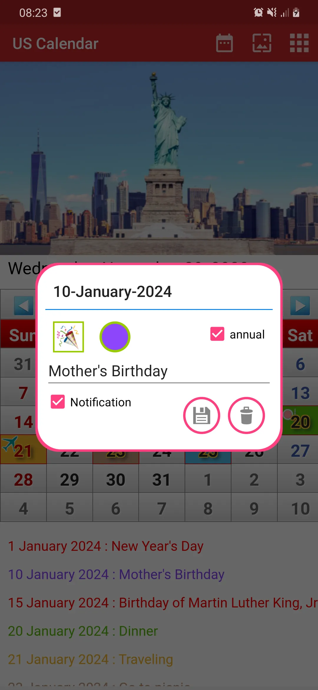 US Calendar 2024 | Indus Appstore | Screenshot