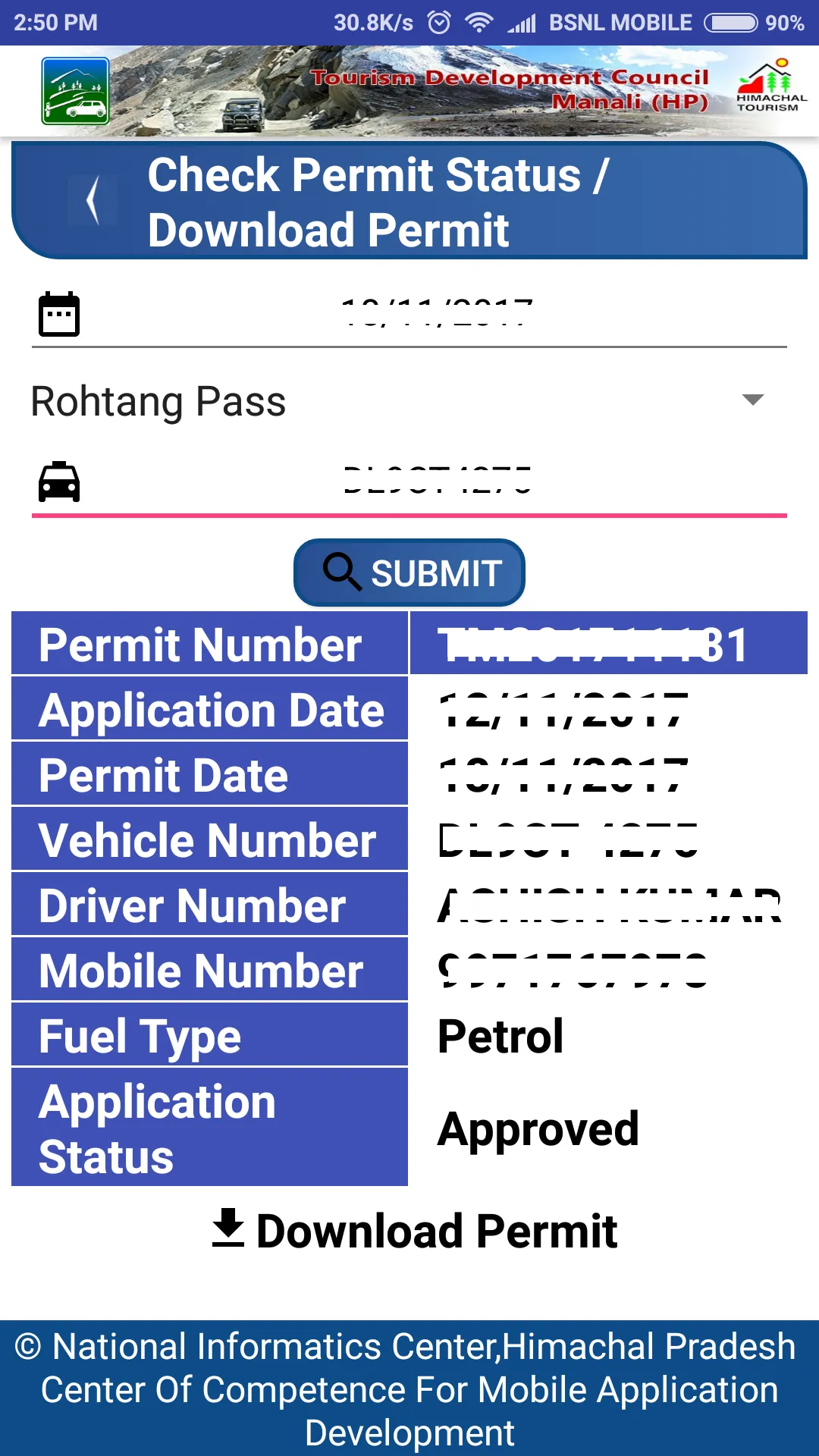 Rohtang Permit | Indus Appstore | Screenshot