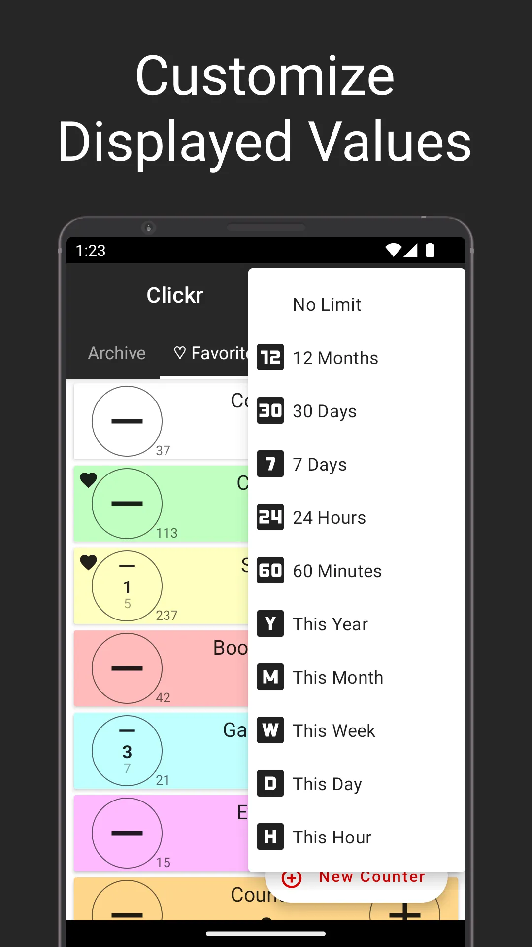 Clickr: Counter with Timestamp | Indus Appstore | Screenshot