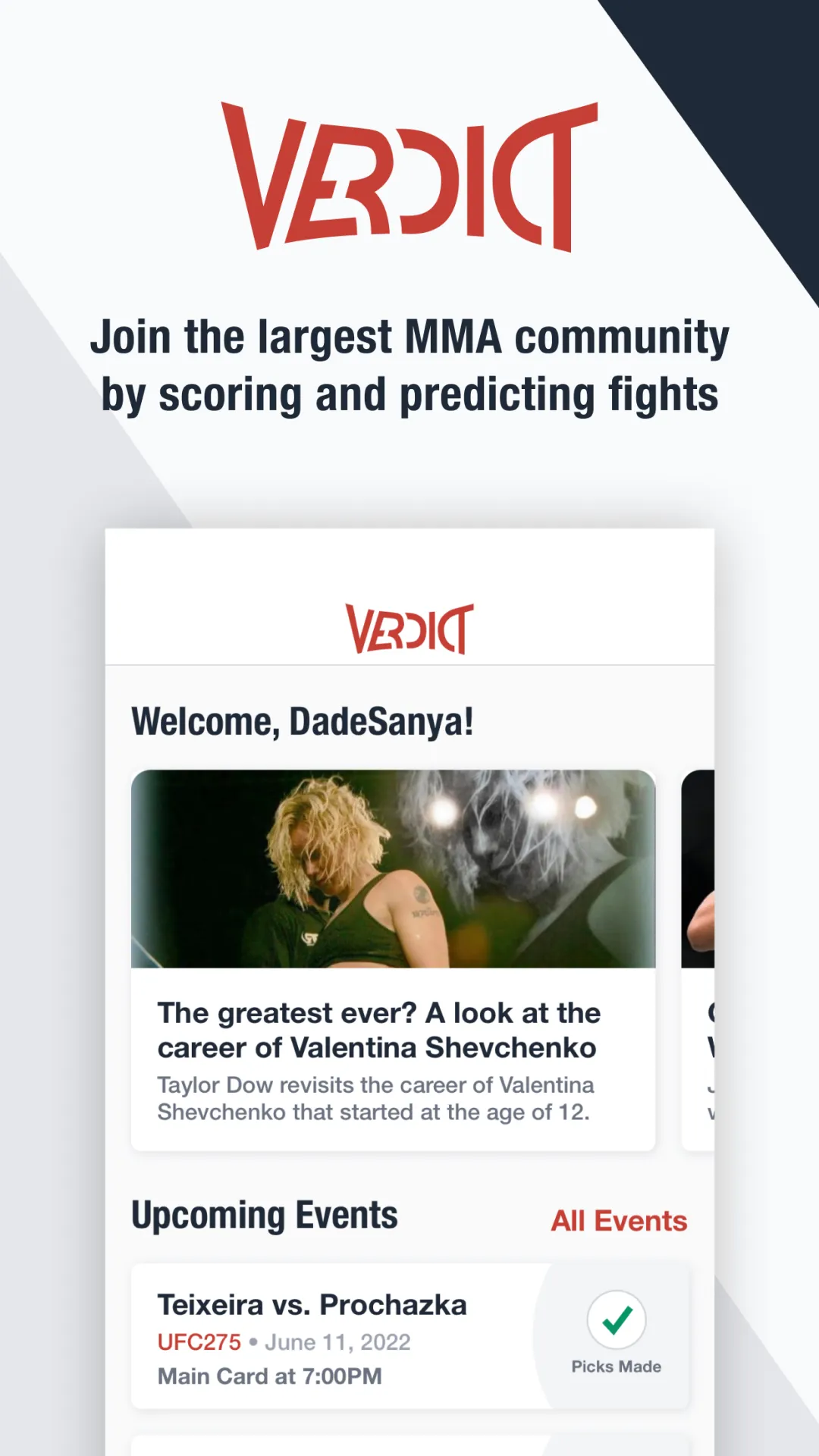 Verdict MMA Picks & Scoring | Indus Appstore | Screenshot