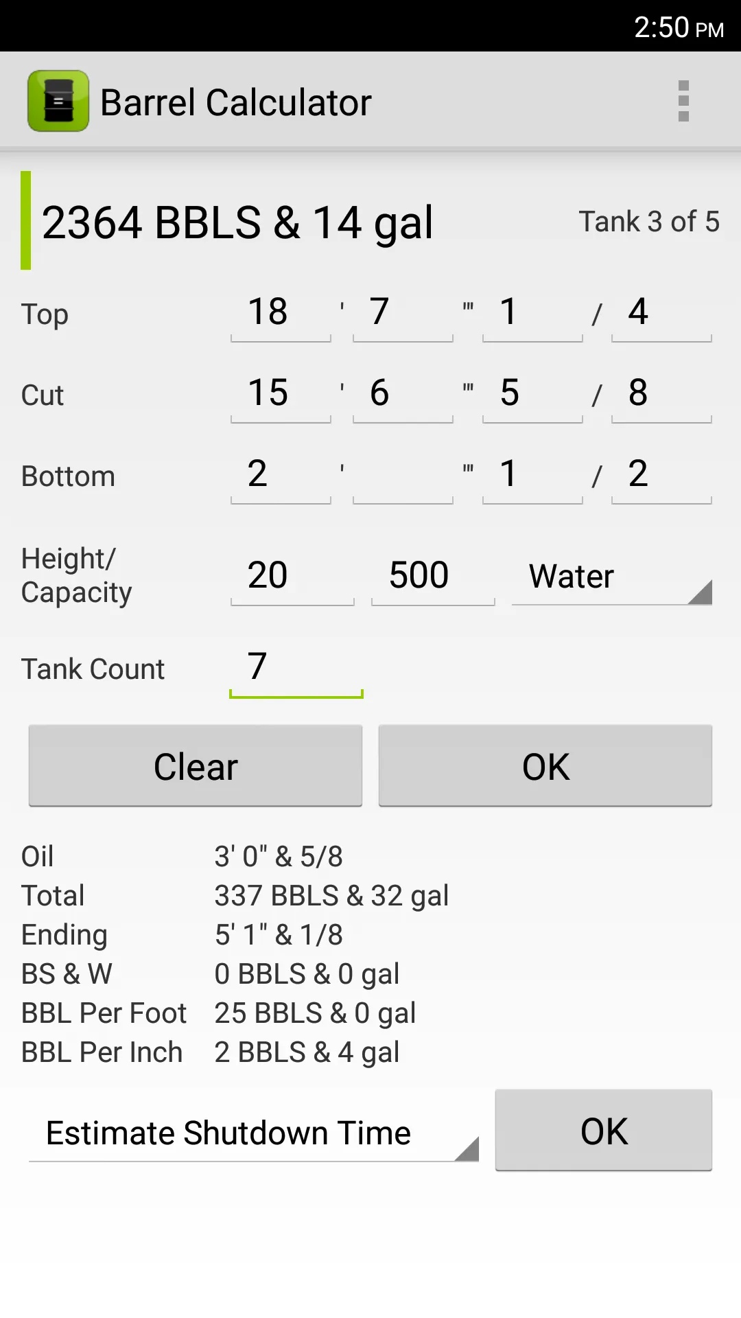 Barrel Calculator | Indus Appstore | Screenshot