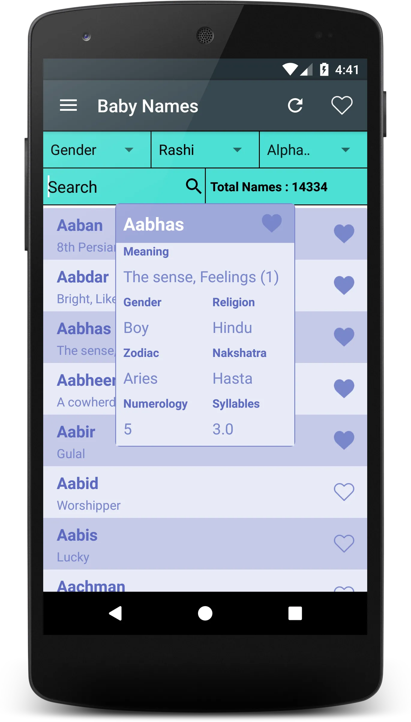 Baby Names | Indus Appstore | Screenshot