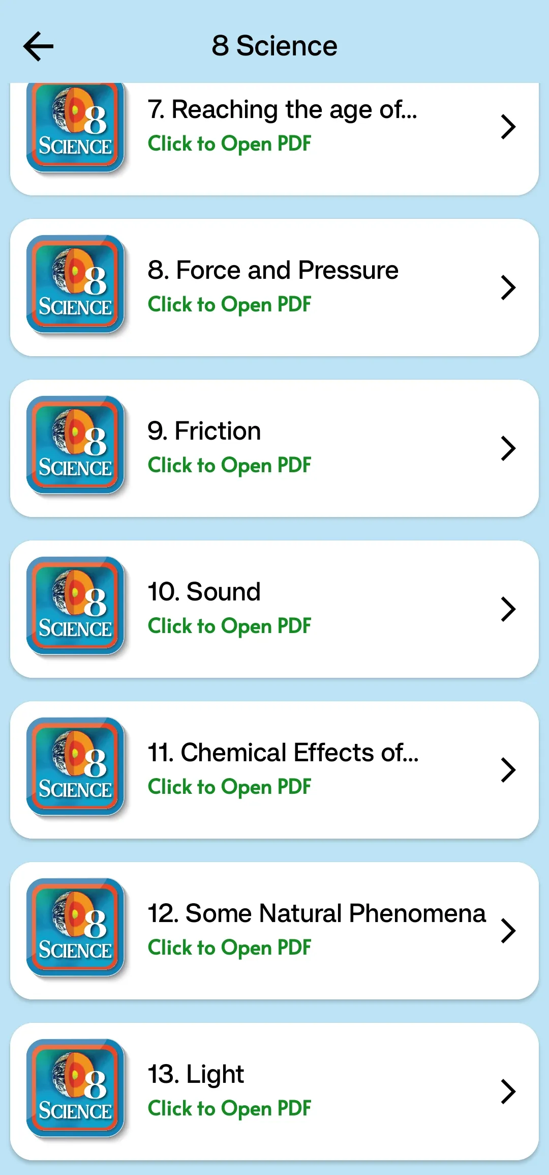 Class 8 Science for 2023-24 | Indus Appstore | Screenshot