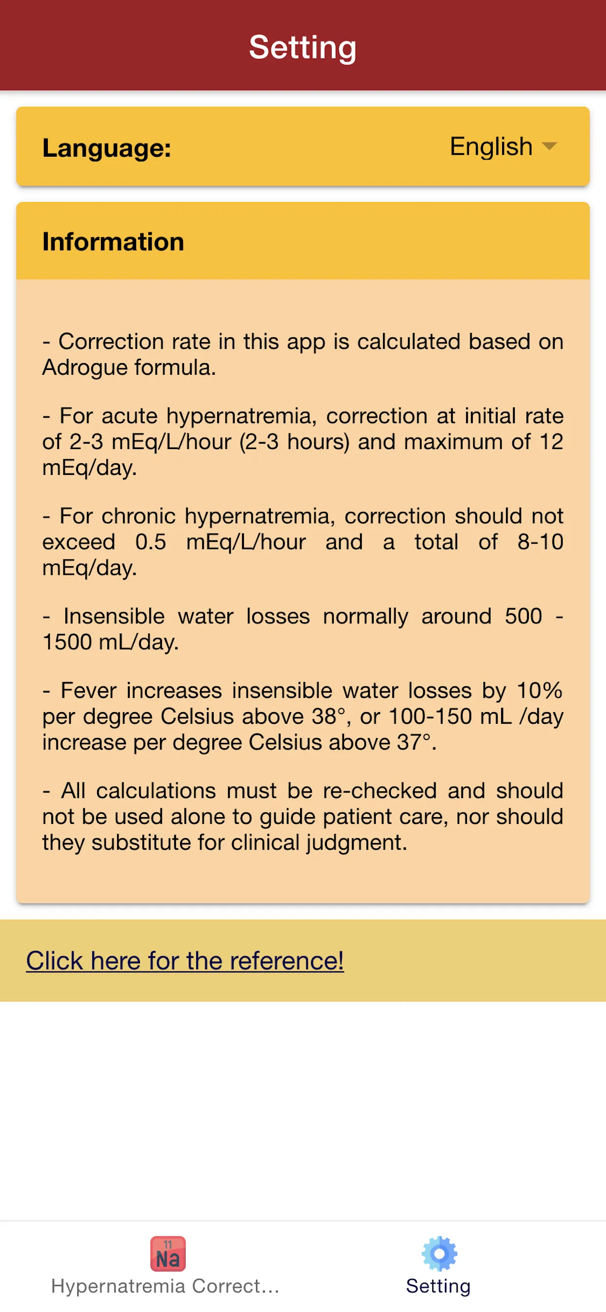 Hypernatremia Correction Rate | Indus Appstore | Screenshot