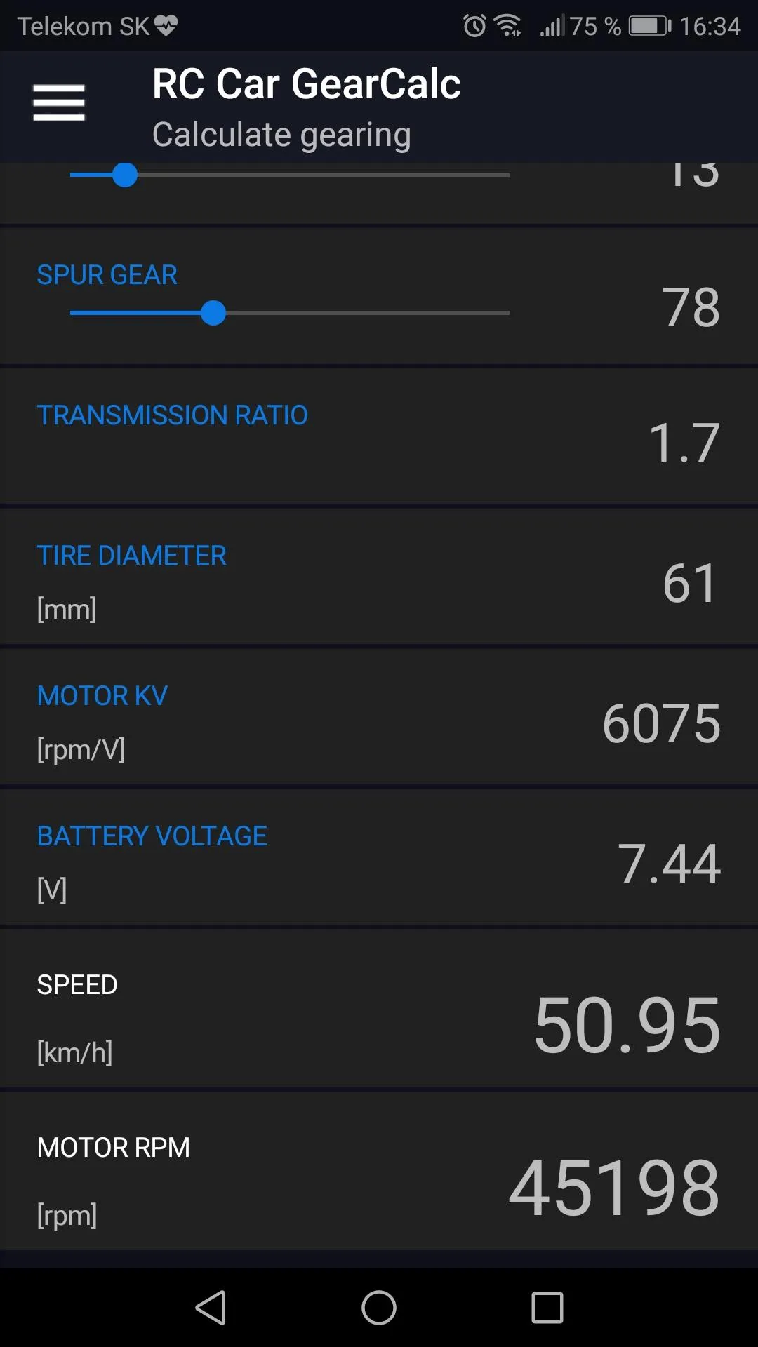 RC Car GearCalc | Indus Appstore | Screenshot