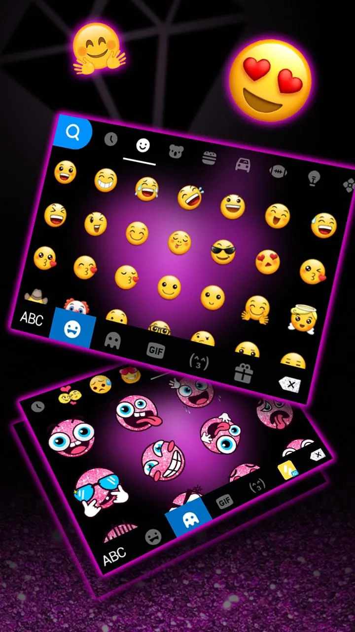 Purple Shiny Diamond Keyboard  | Indus Appstore | Screenshot