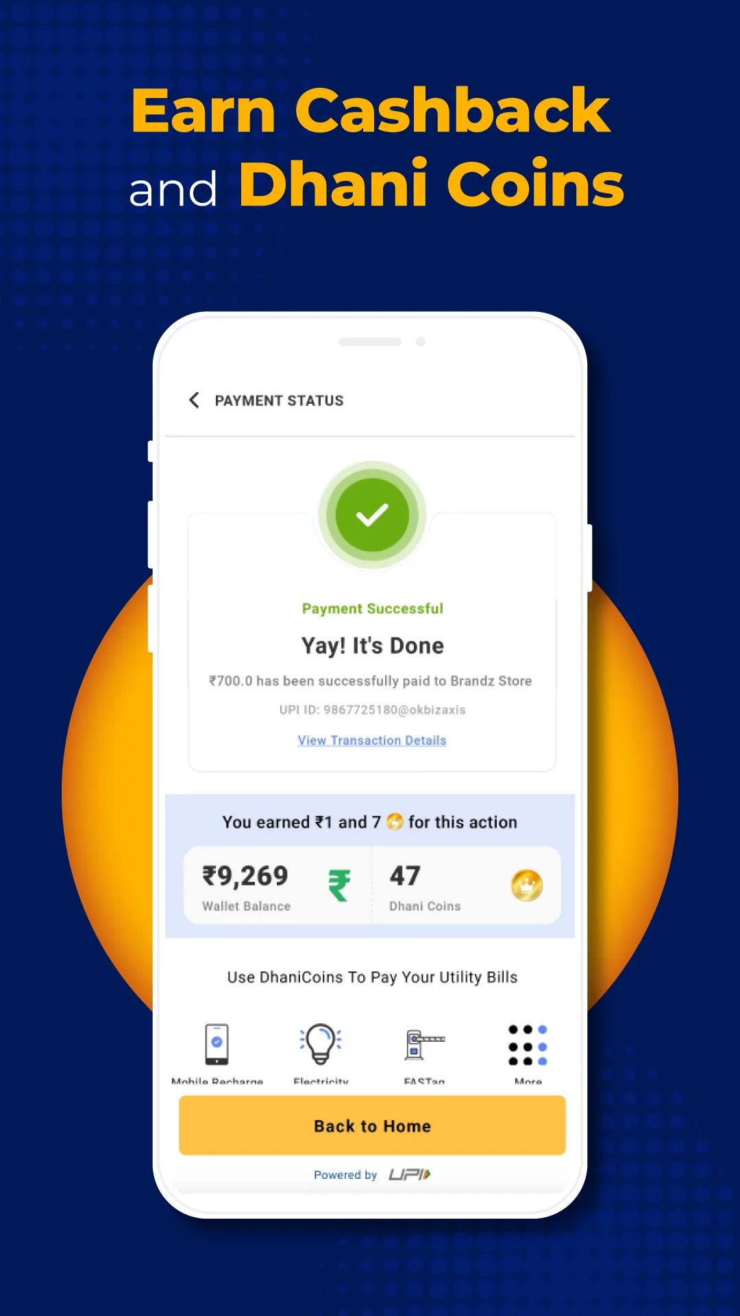 Dhani: UPI, Cards & Bills | Indus Appstore | Screenshot