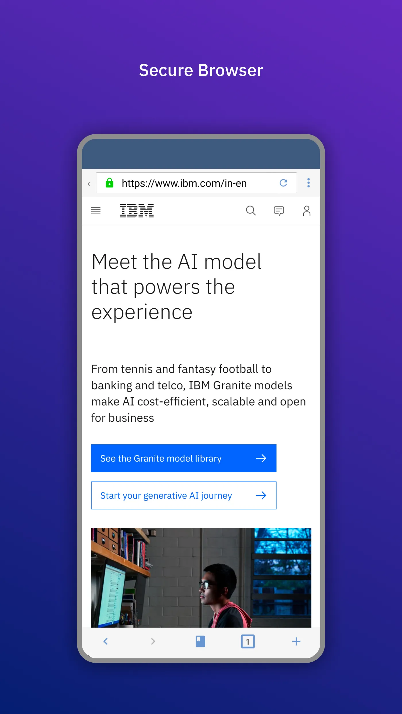 IBM MaaS360 Browser | Indus Appstore | Screenshot