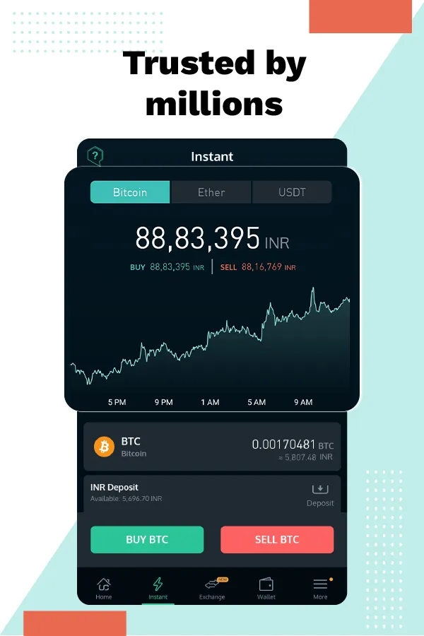 Unocoin: Bitcoin & 85+ Cryptos | Indus Appstore | Screenshot