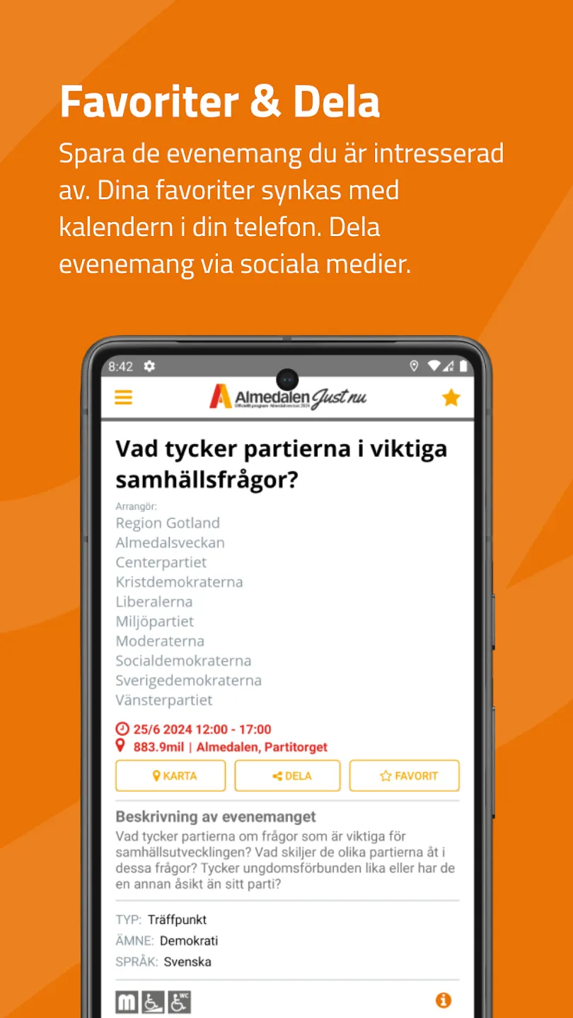 Almedalen Just Nu | Indus Appstore | Screenshot