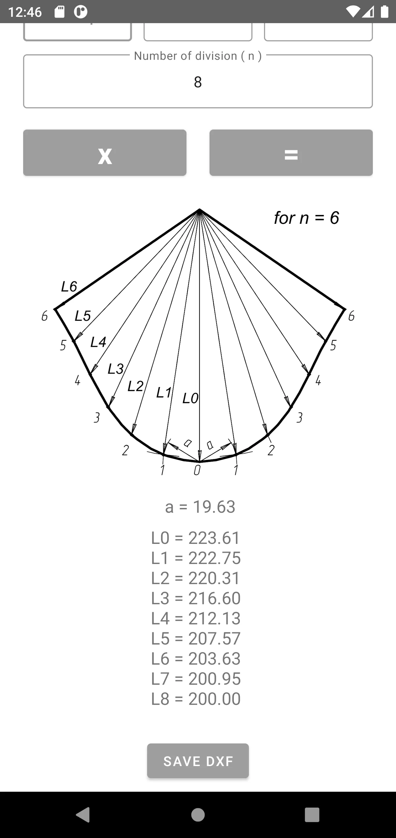 Flat pattern cone calculator | Indus Appstore | Screenshot