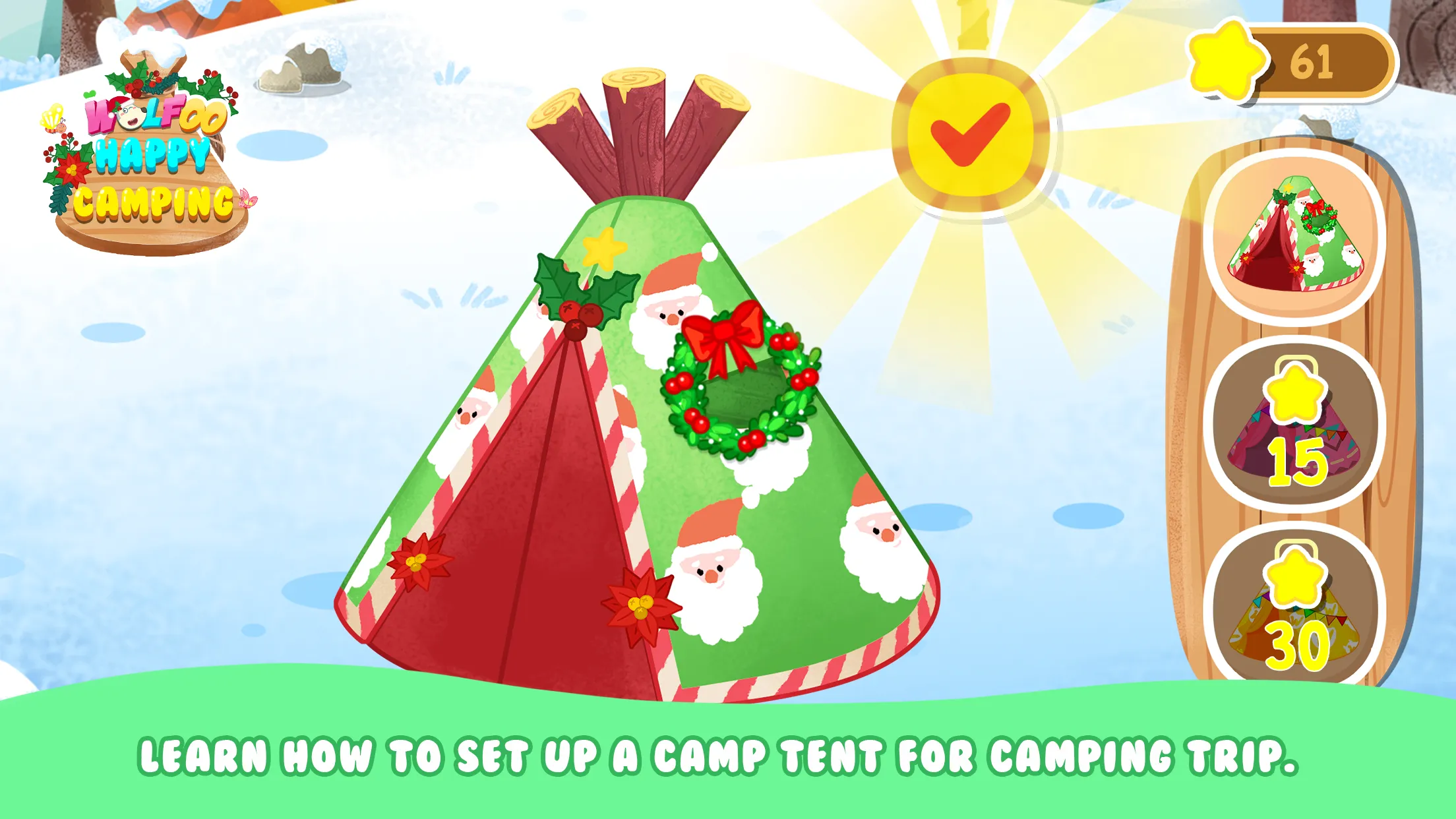 Wolfoo Happy Christmas Camping | Indus Appstore | Screenshot