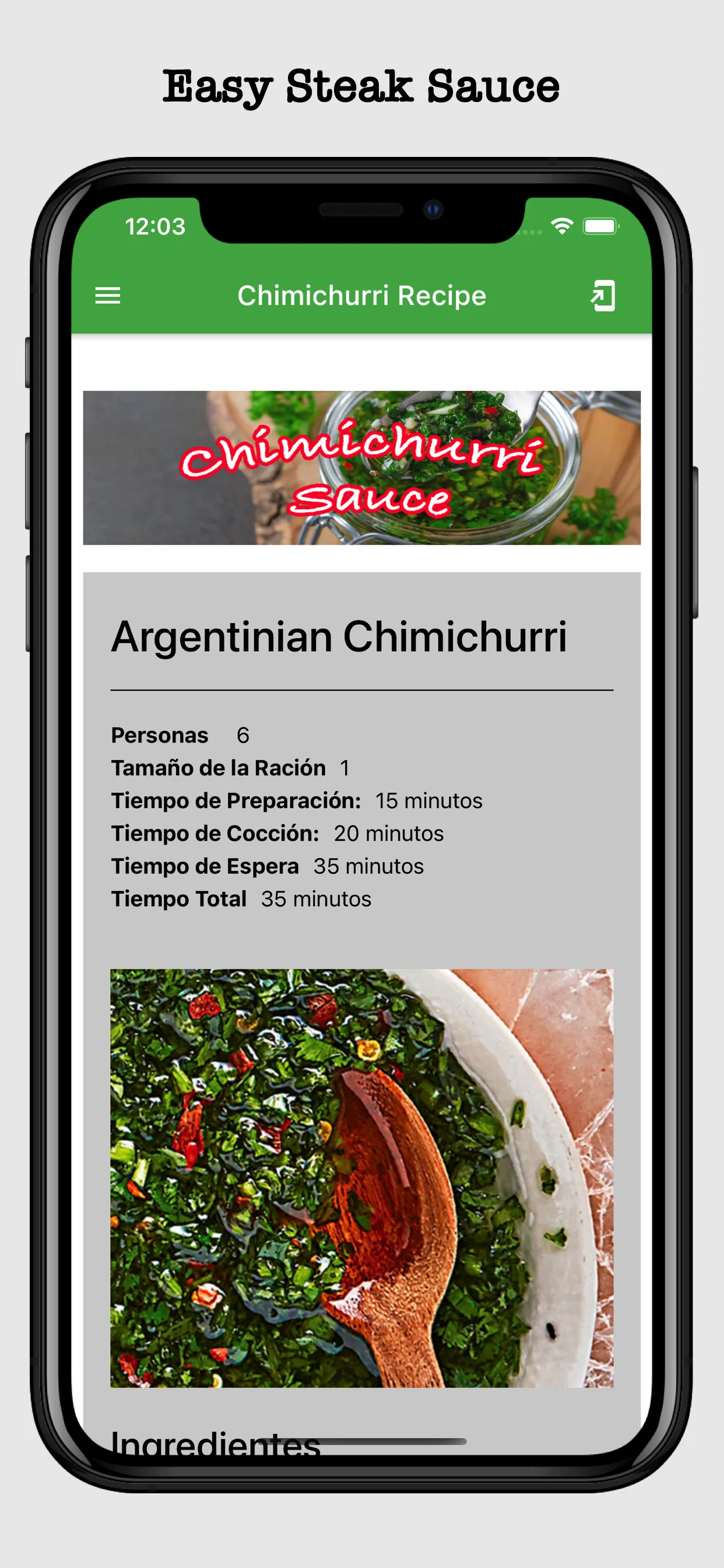 Chimichurri Recipe | Indus Appstore | Screenshot