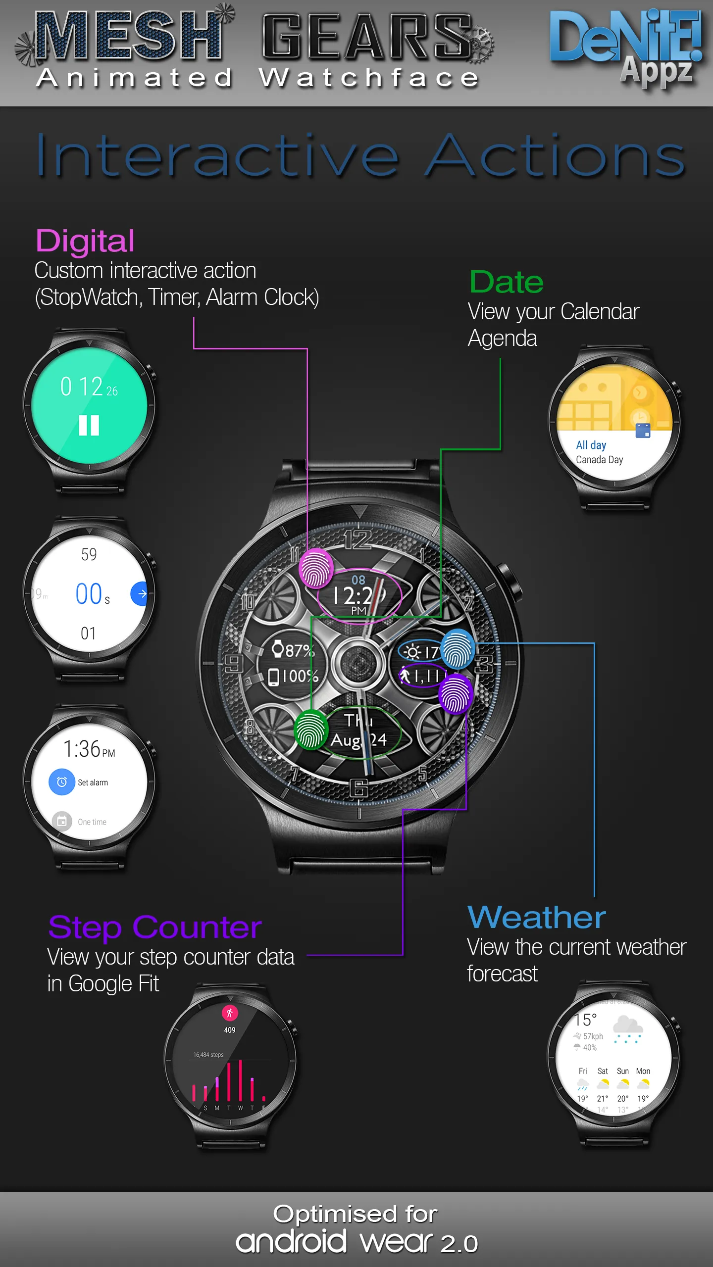 Mesh Gears HD Watch Face | Indus Appstore | Screenshot