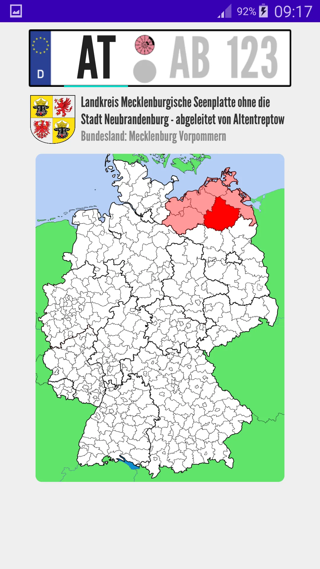 Autokennzeichen Deutschland | Indus Appstore | Screenshot