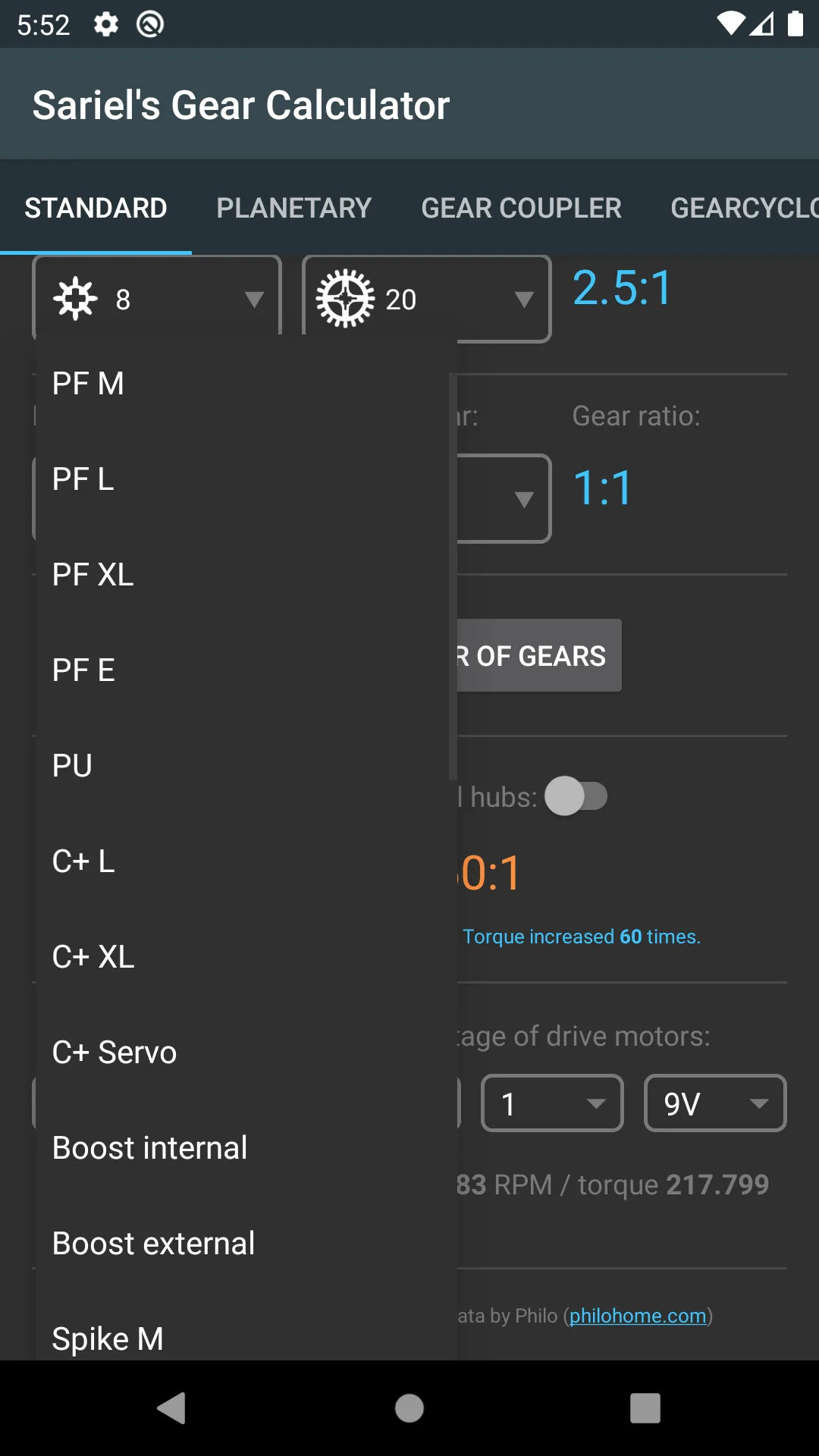 Sariel's Gear Calculator | Indus Appstore | Screenshot