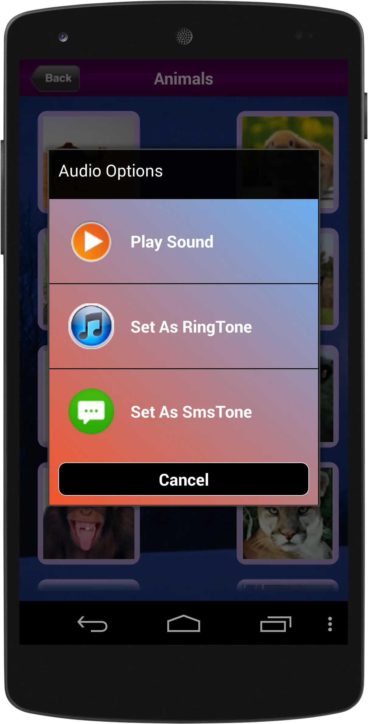 All Animal Sounds Ringtones | Indus Appstore | Screenshot