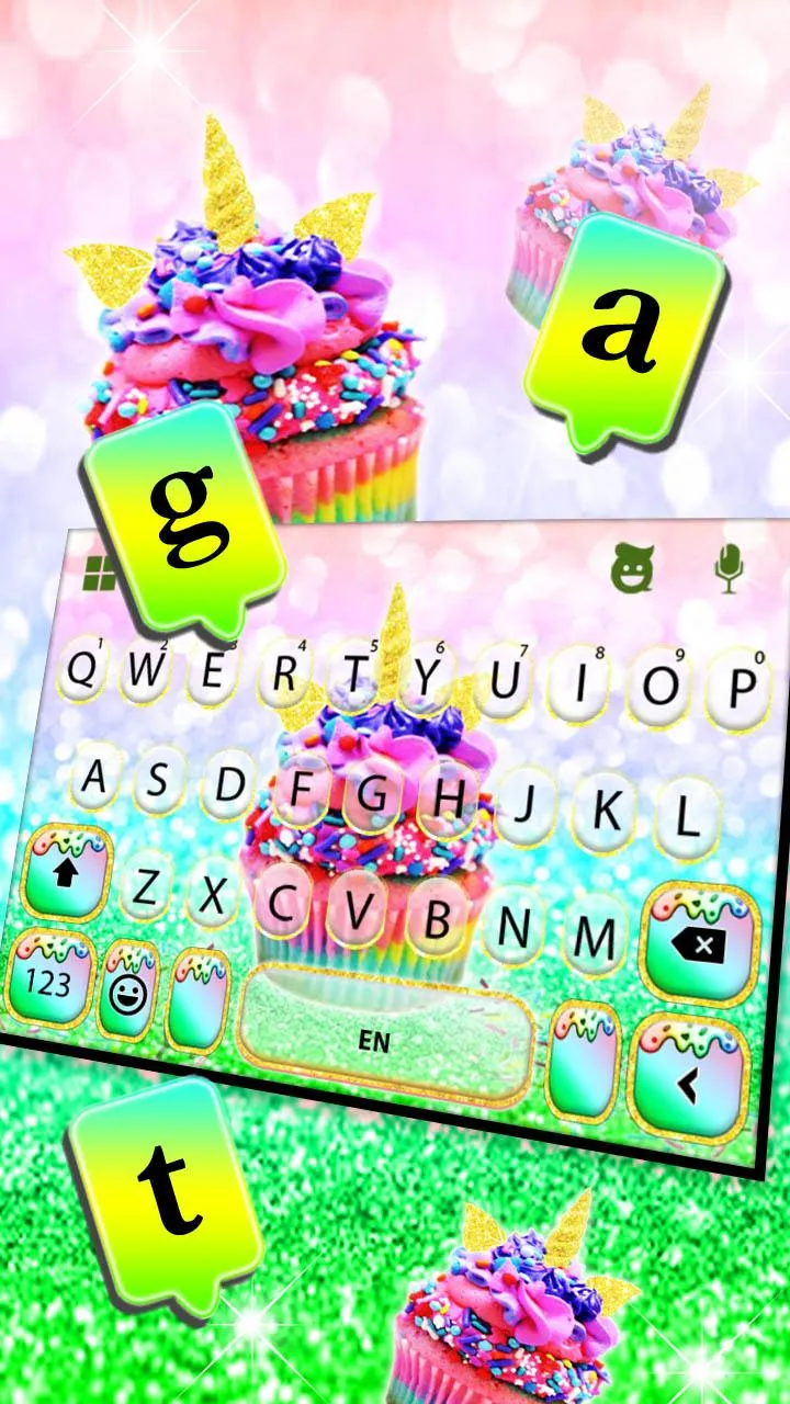 Rainbow Unicorn Cupcake Keyboa | Indus Appstore | Screenshot