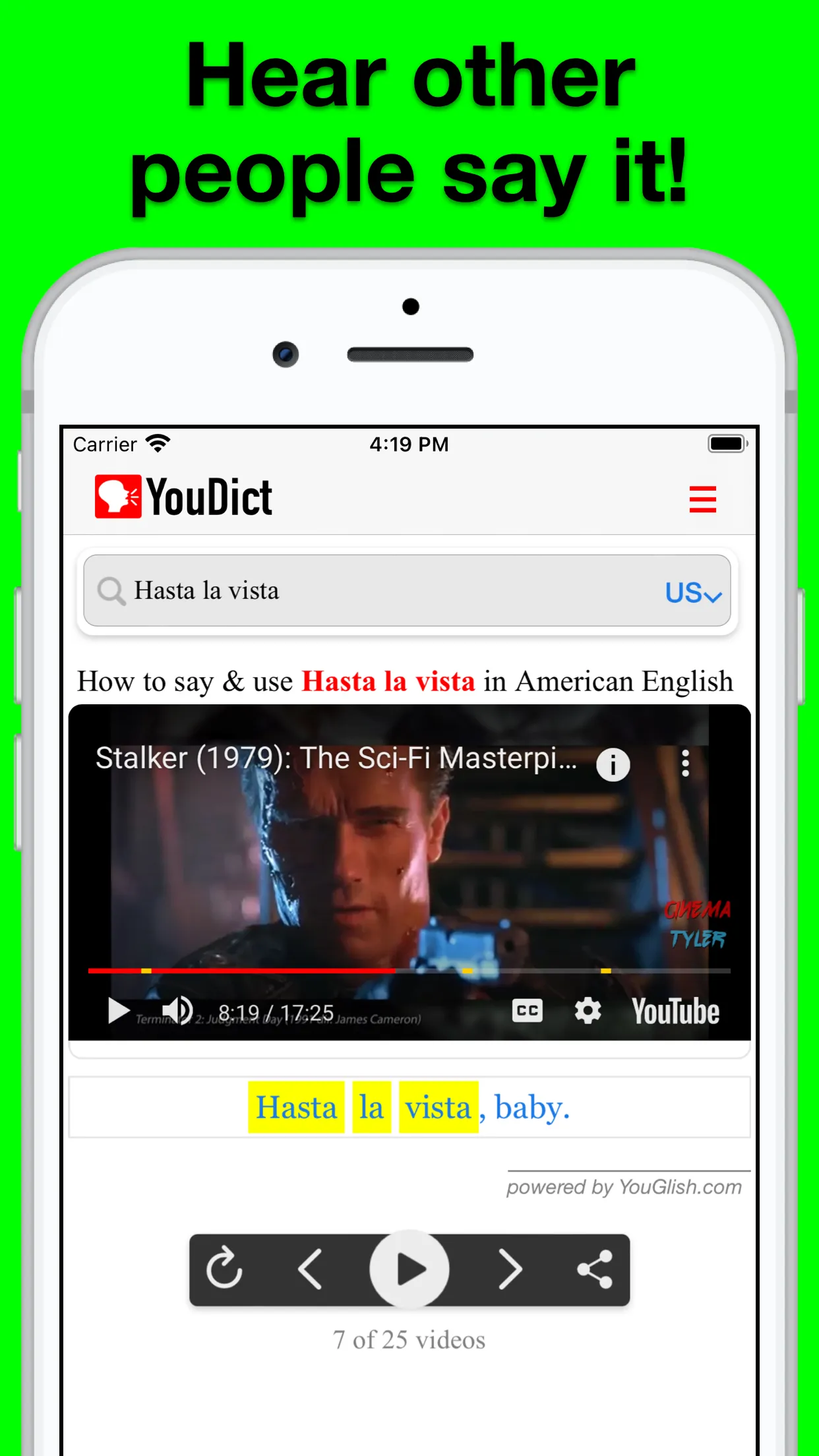 YouDict: Video Dictionary | Indus Appstore | Screenshot