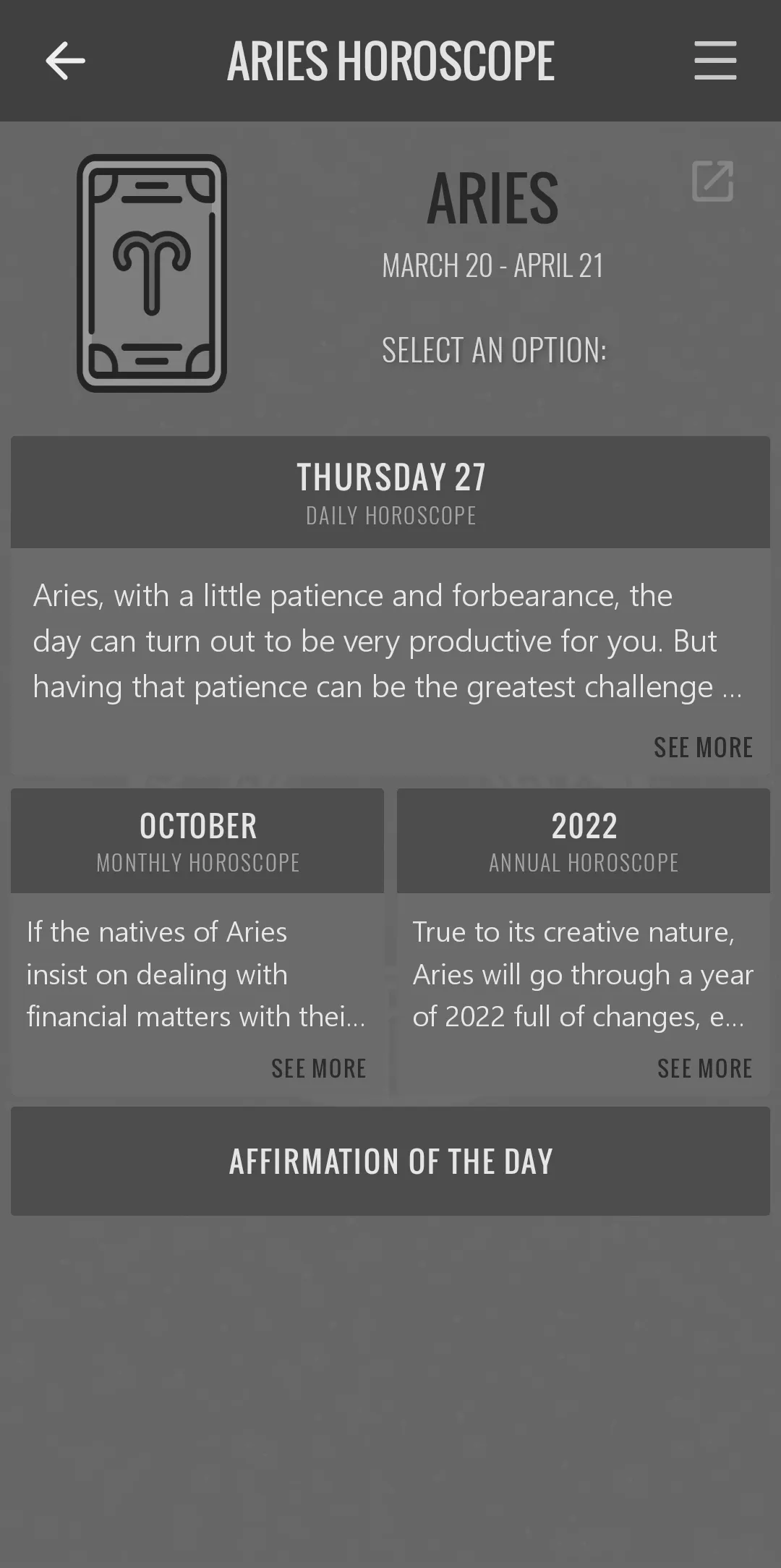 Daily Horoscope | Indus Appstore | Screenshot