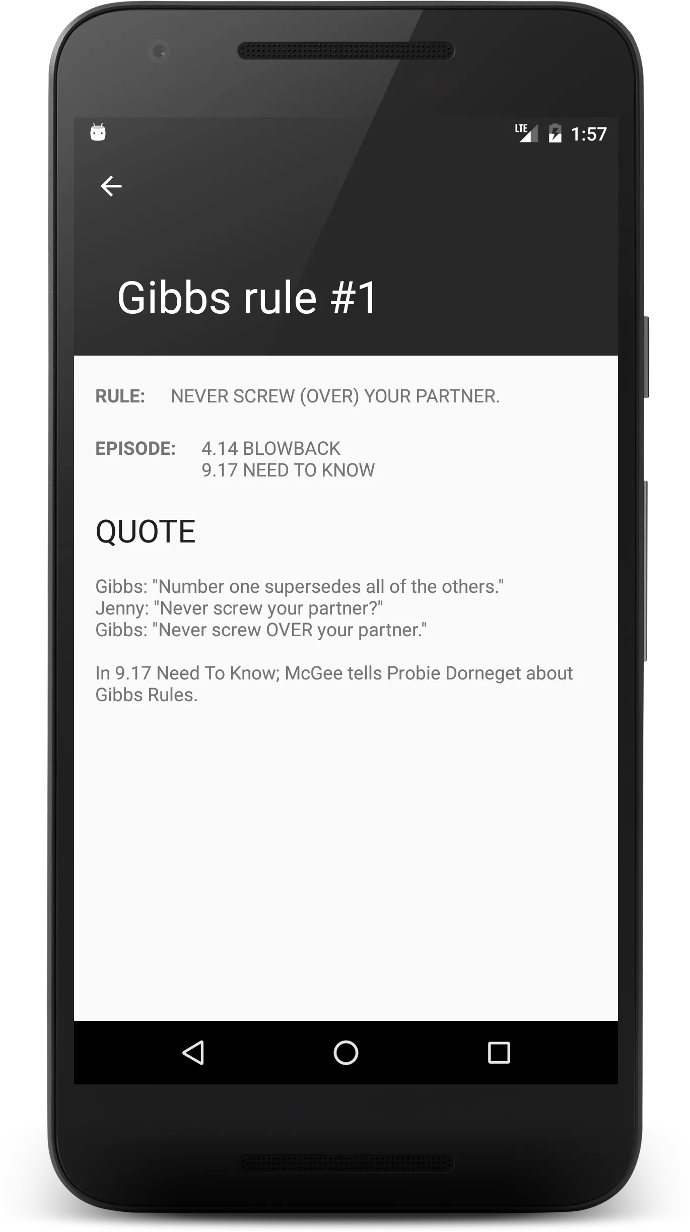 Gibbs' rules (and others) | Indus Appstore | Screenshot