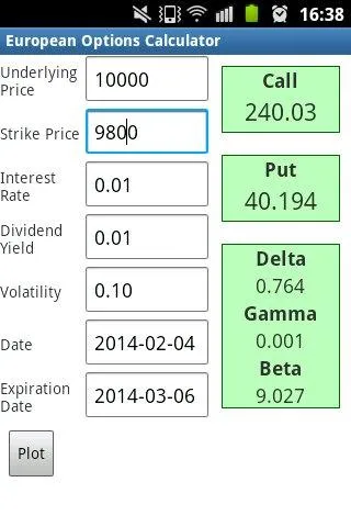 Options Price Calculator | Indus Appstore | Screenshot