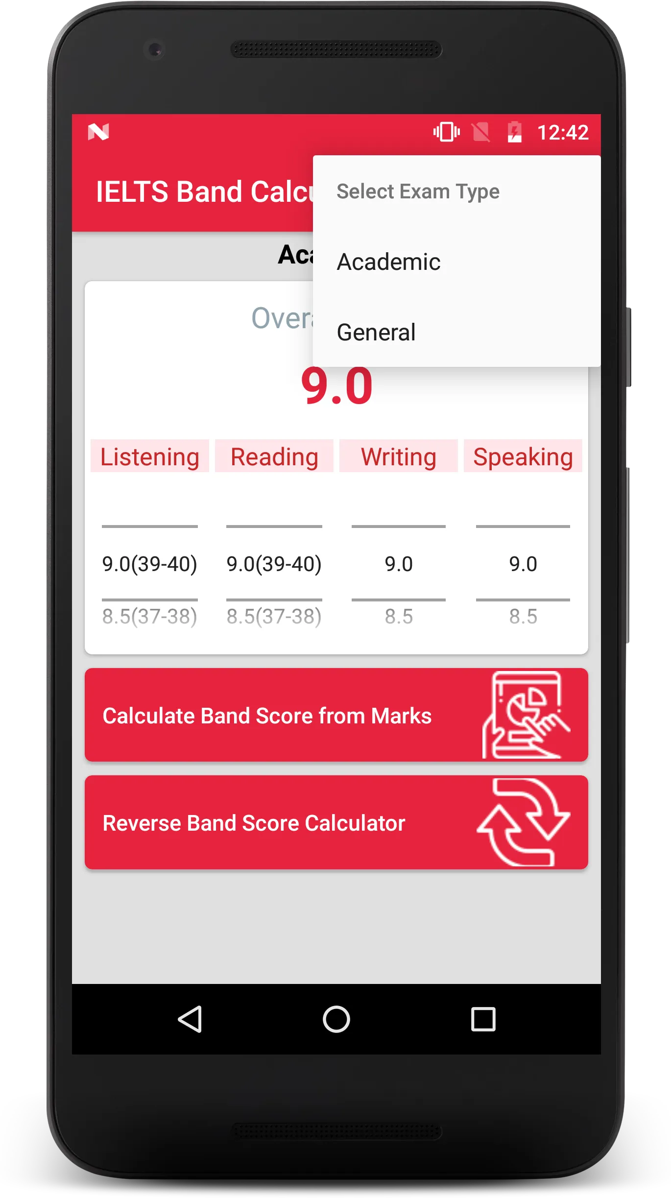 IELTS Band Score Calculator | Indus Appstore | Screenshot