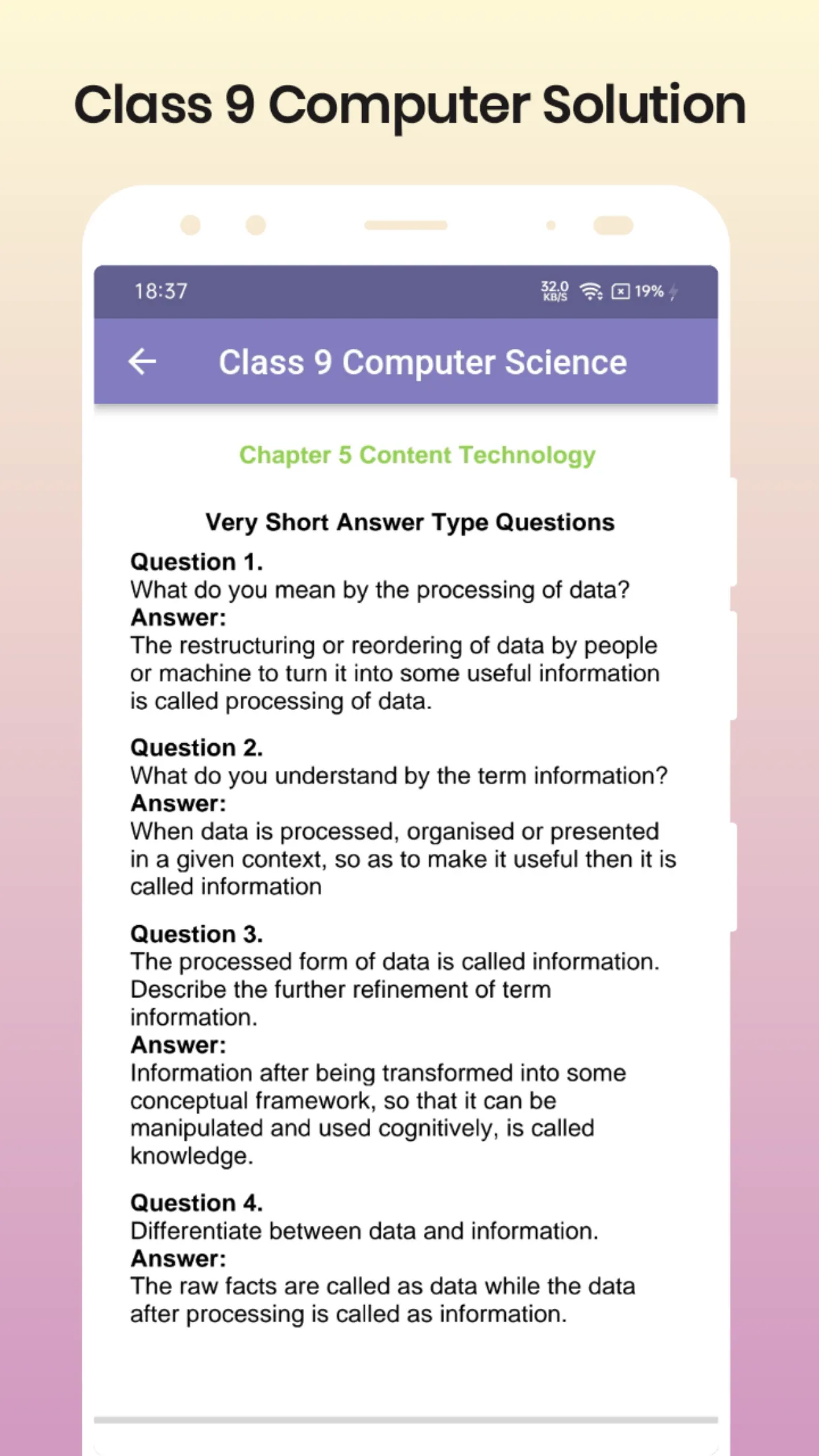 Class 9 Computer Solution | Indus Appstore | Screenshot