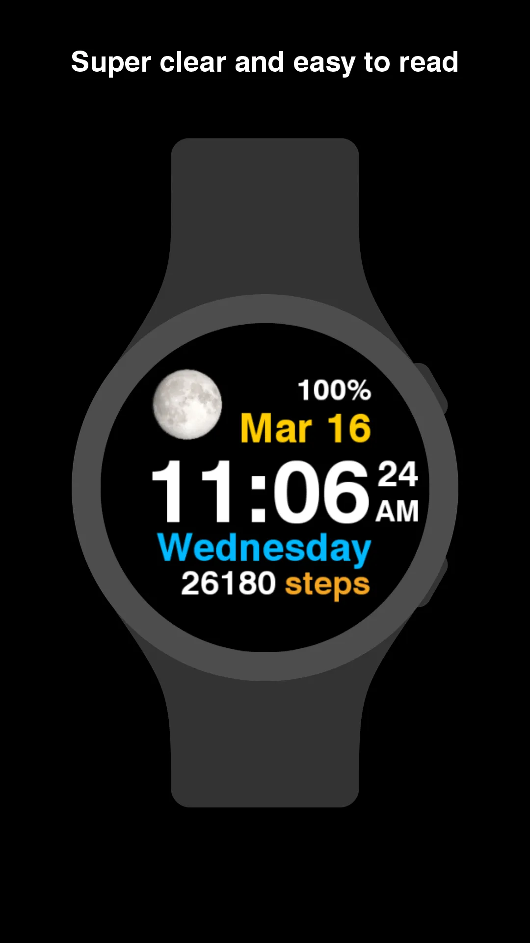 Moon Steps Watch Face | Indus Appstore | Screenshot