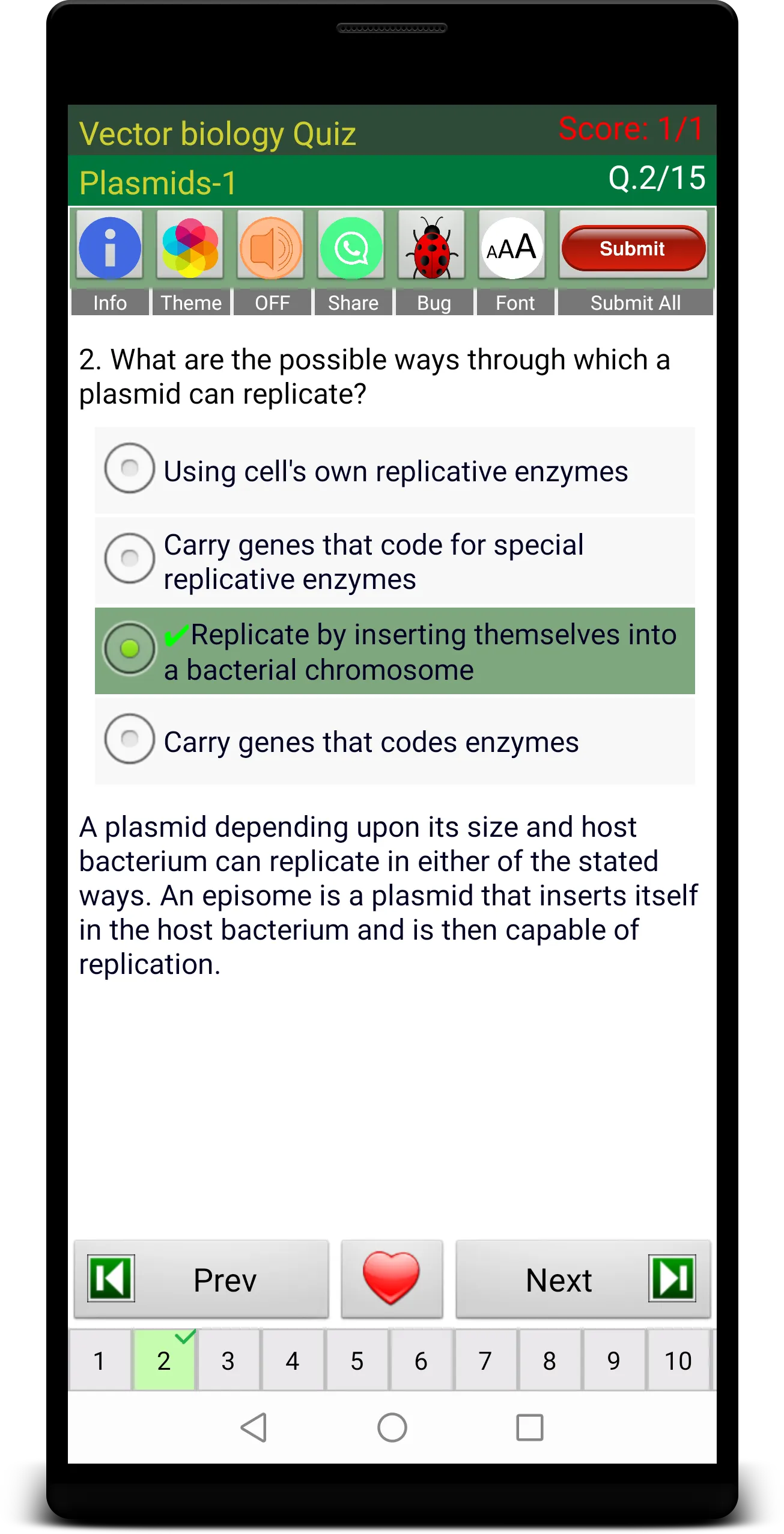 Vector Biology Quiz | Indus Appstore | Screenshot