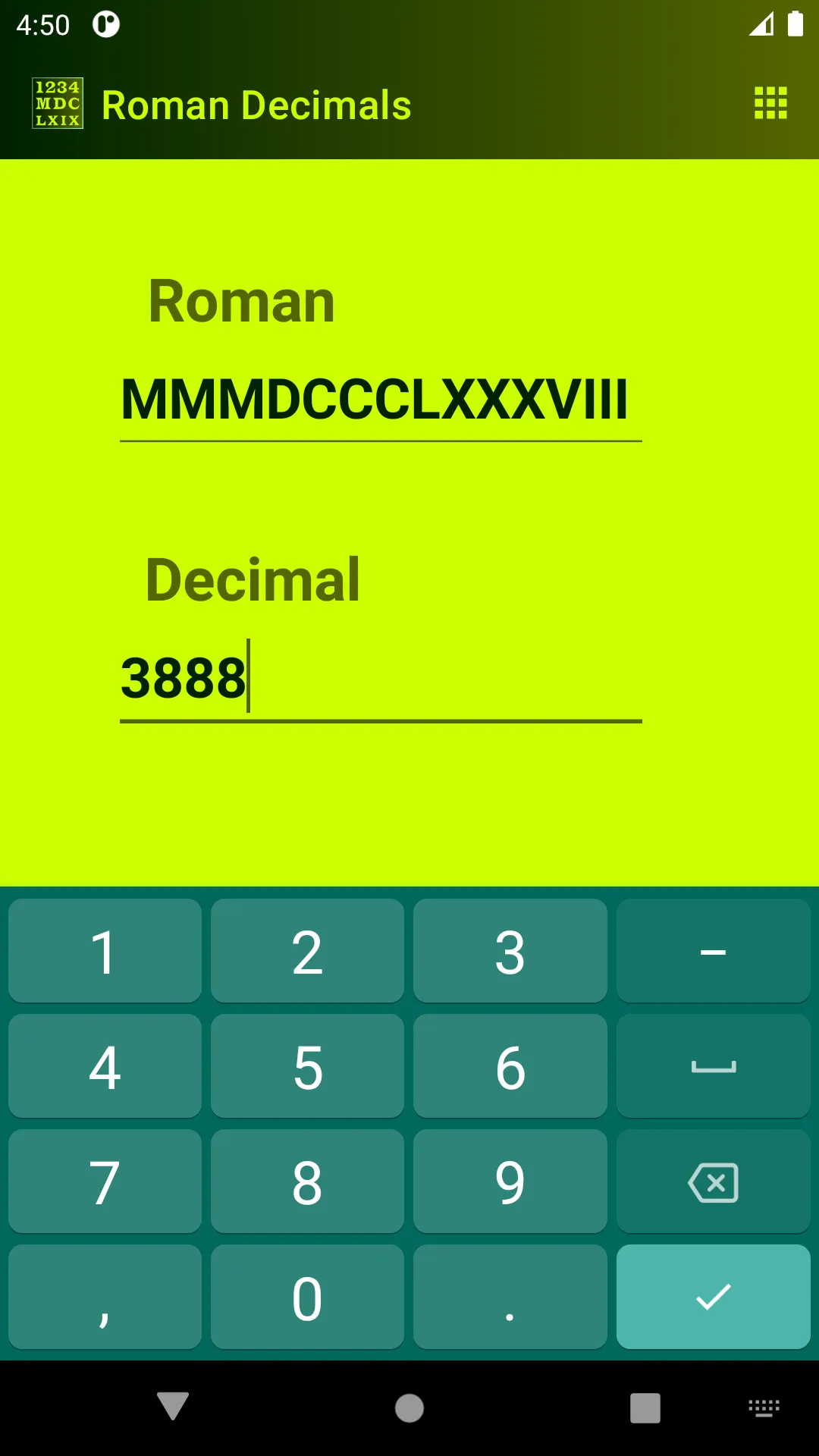 Roman Decimals | Indus Appstore | Screenshot