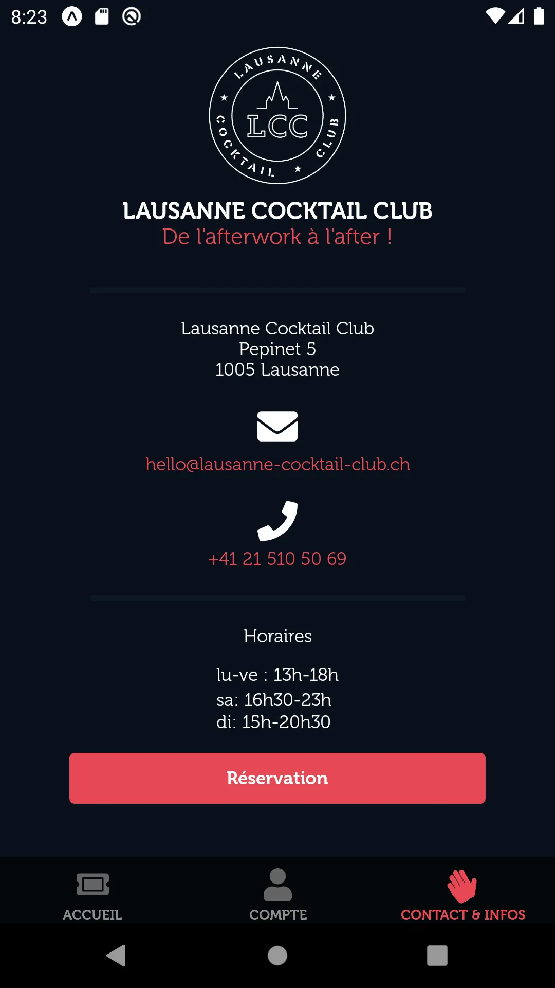 Lausanne Cocktail Club | Indus Appstore | Screenshot