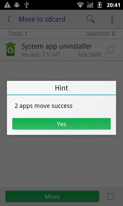 Move app to SD card | Indus Appstore | Screenshot