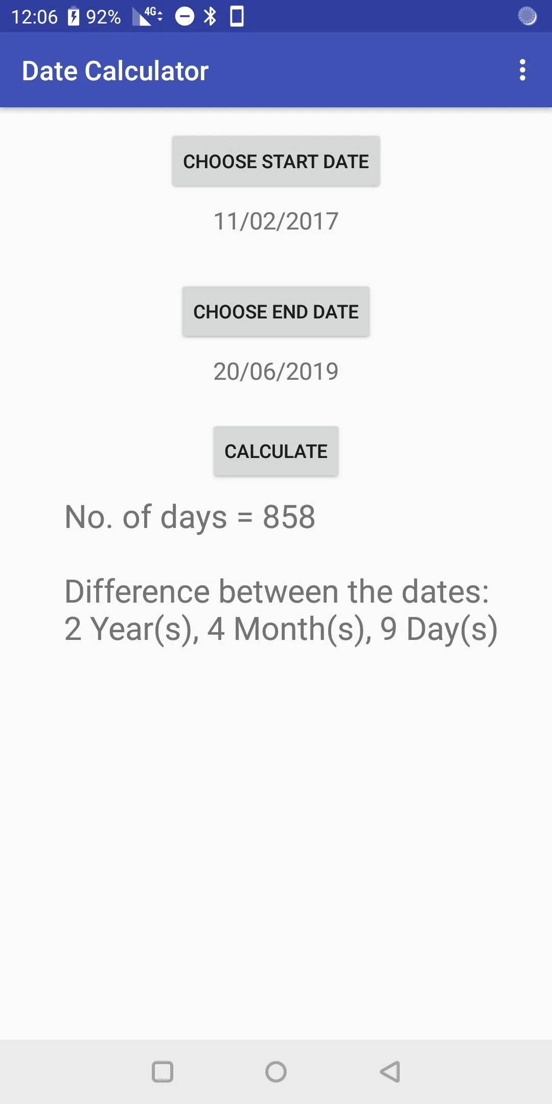 Date Calculator | Indus Appstore | Screenshot