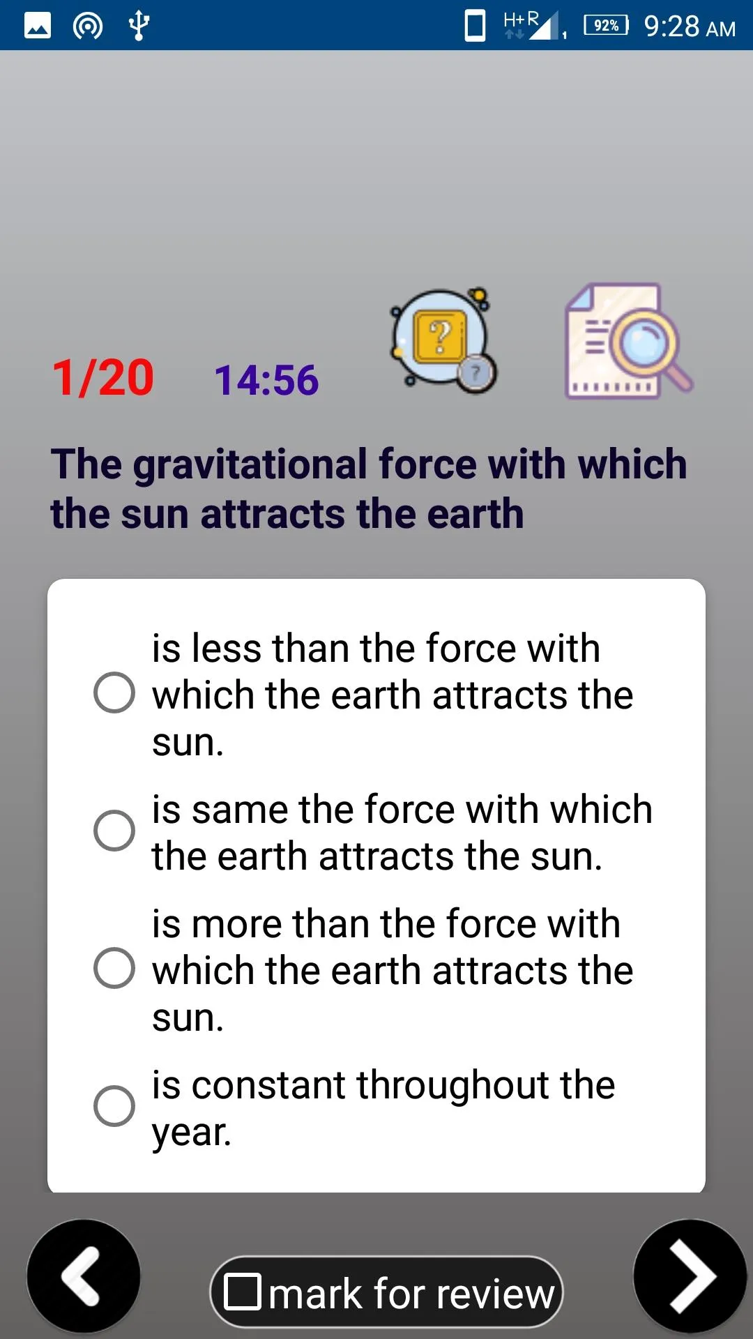 General Science Physics Test | Indus Appstore | Screenshot