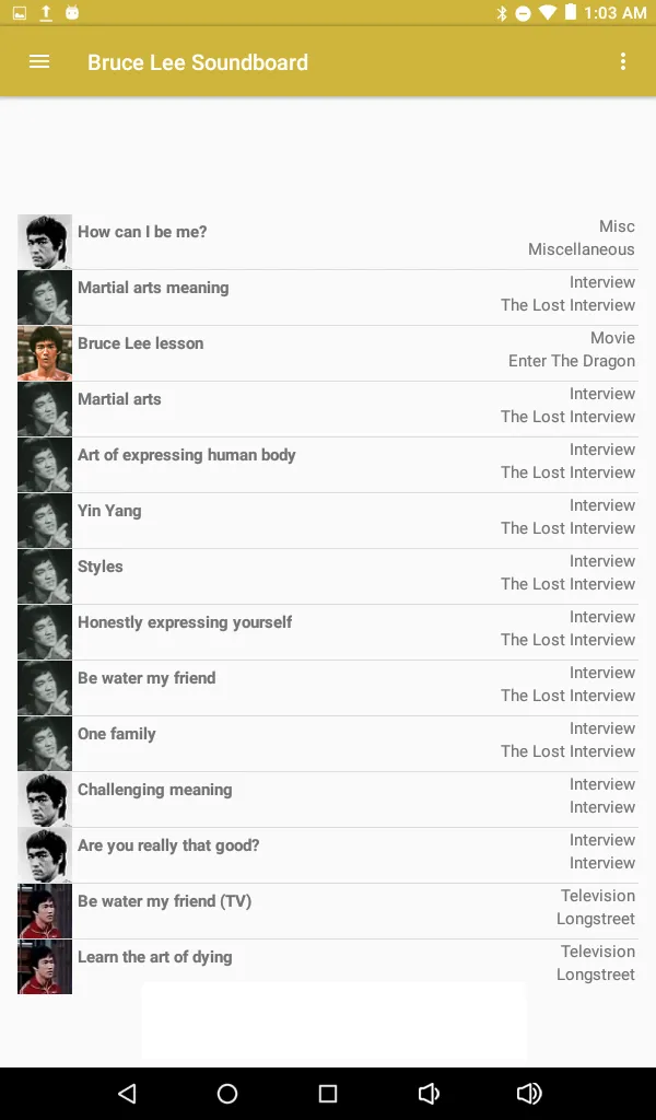 Bruce Lee Soundboard | Indus Appstore | Screenshot