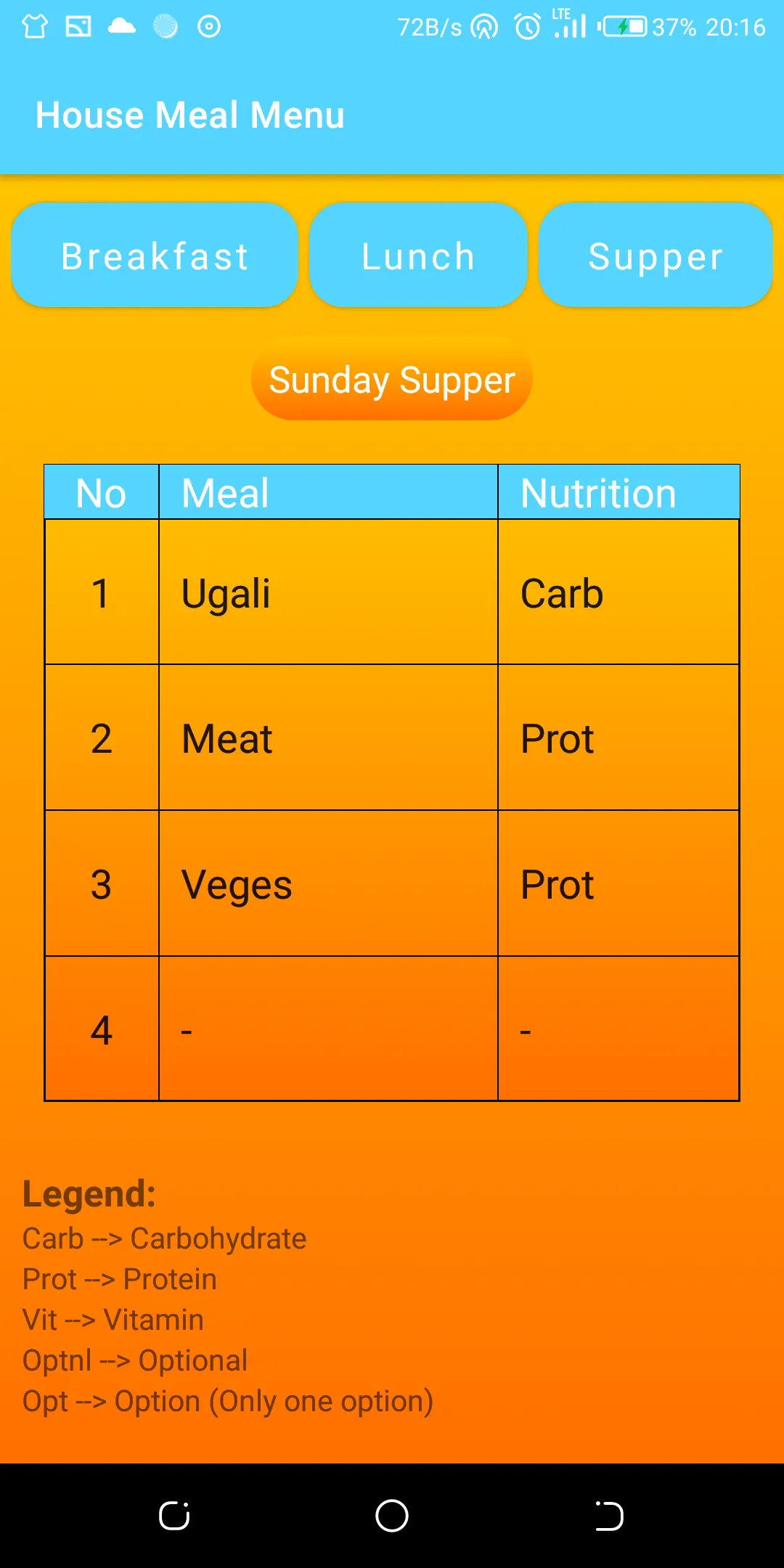 House Meal Menu | Indus Appstore | Screenshot