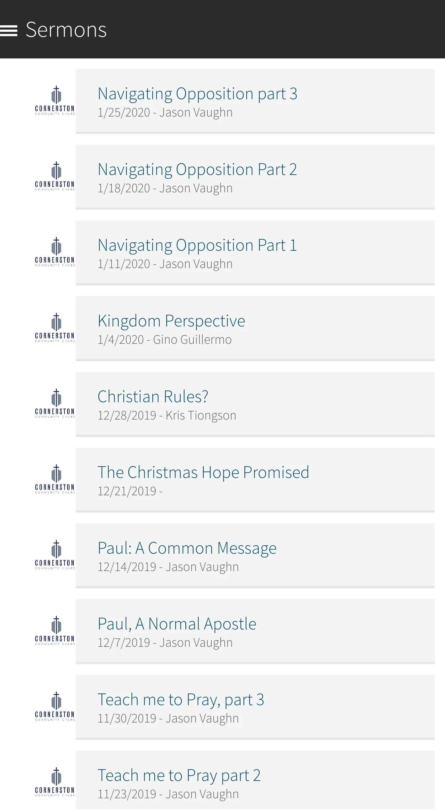 Cornerstone Community Church | Indus Appstore | Screenshot