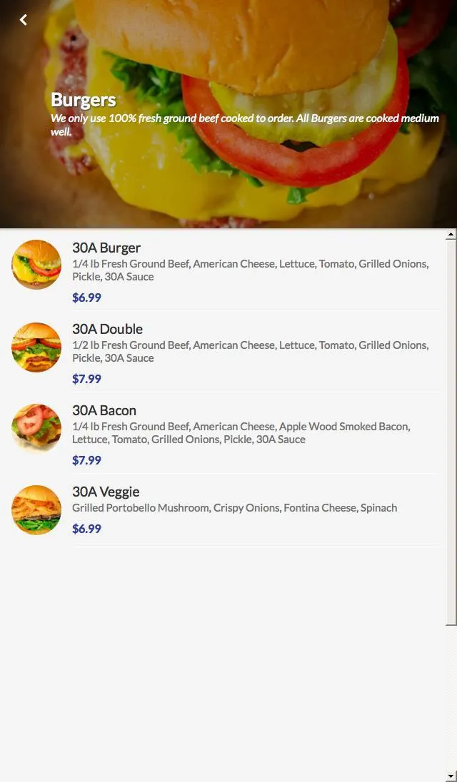 30A Burger | Pickup & Delivery | Indus Appstore | Screenshot